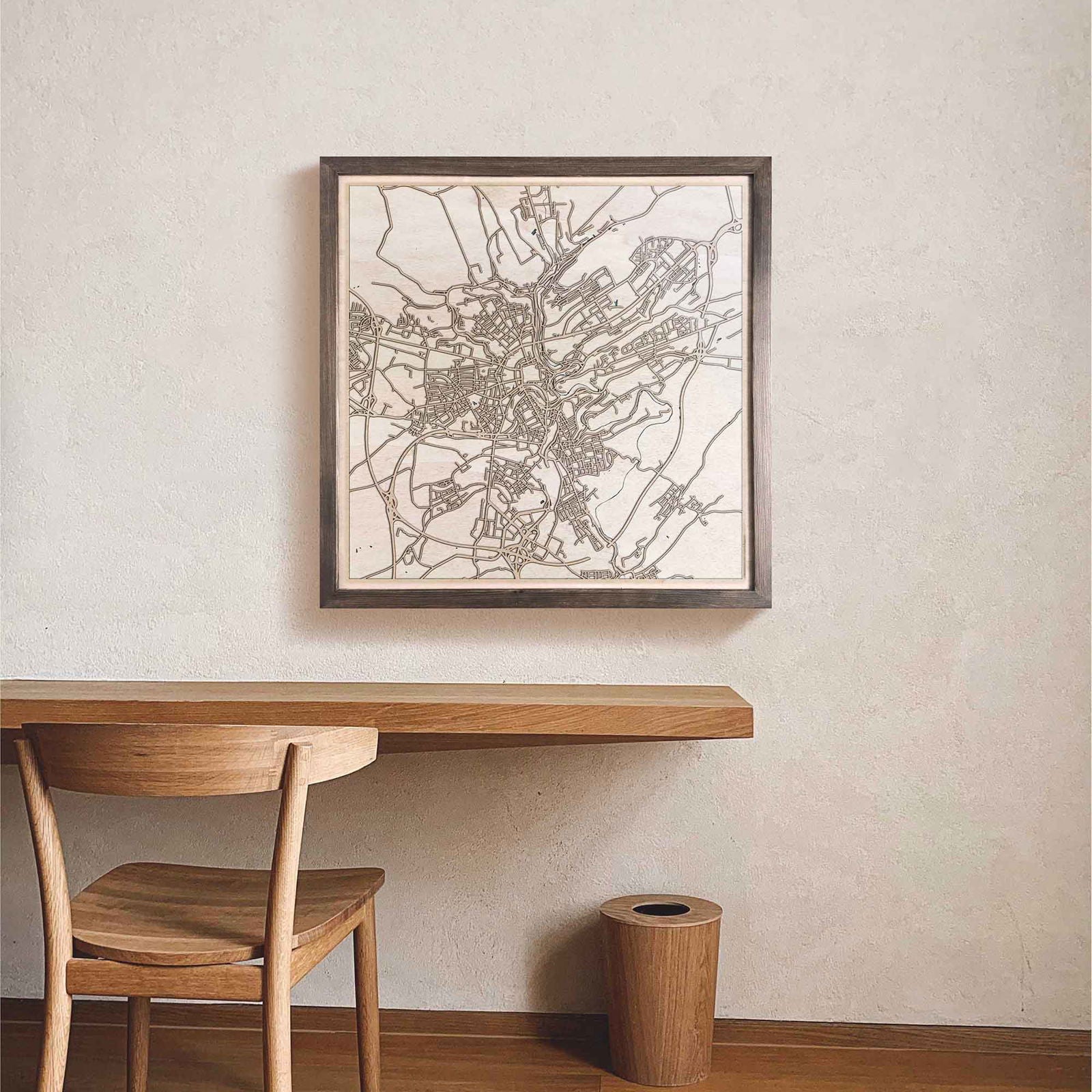 Luxembourg Wooden Map by CityWood - Custom Wood Map Art - Unique Laser Cut Engraved - Anniversary Gift