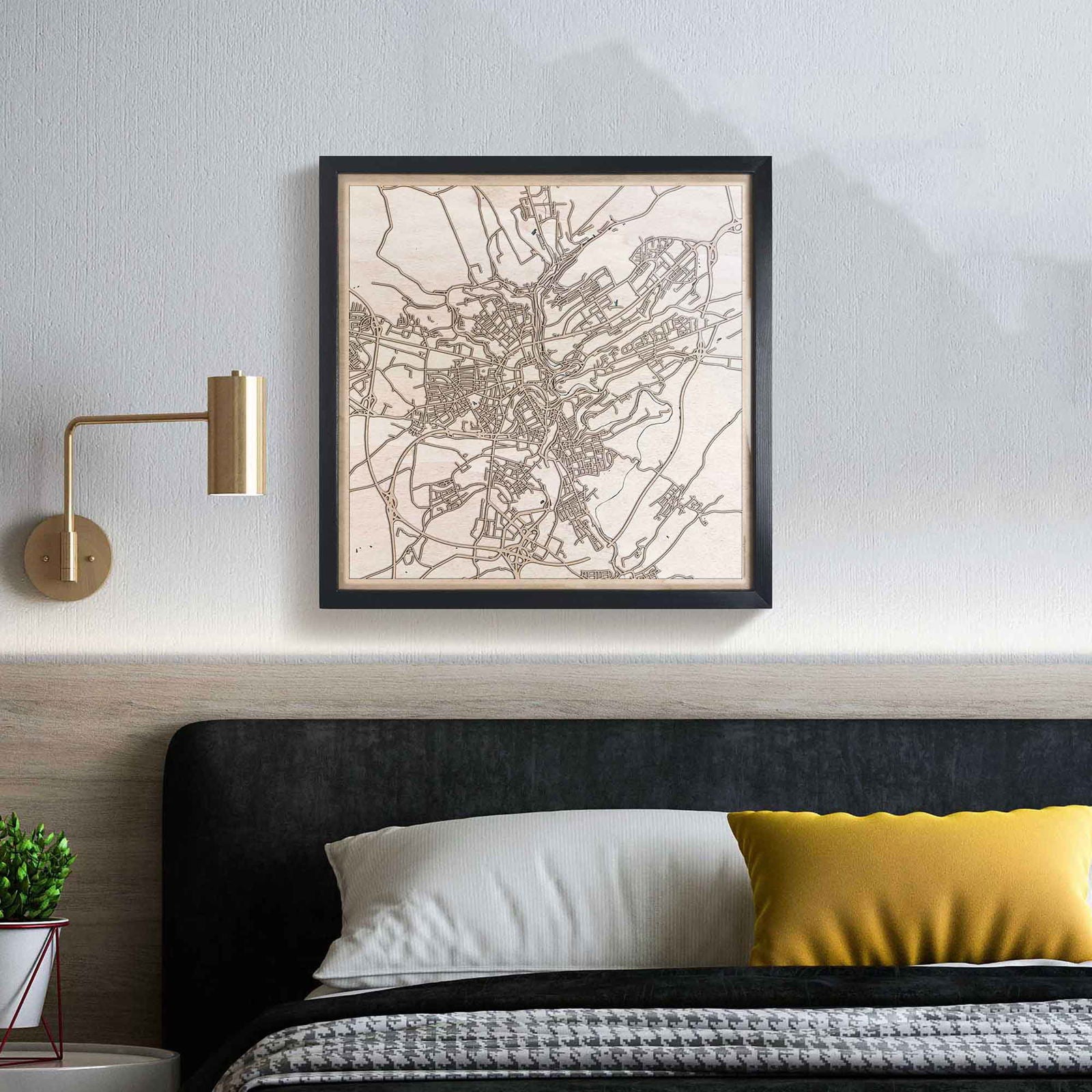 Luxembourg Wooden Map by CityWood - Custom Wood Map Art - Unique Laser Cut Engraved - Anniversary Gift