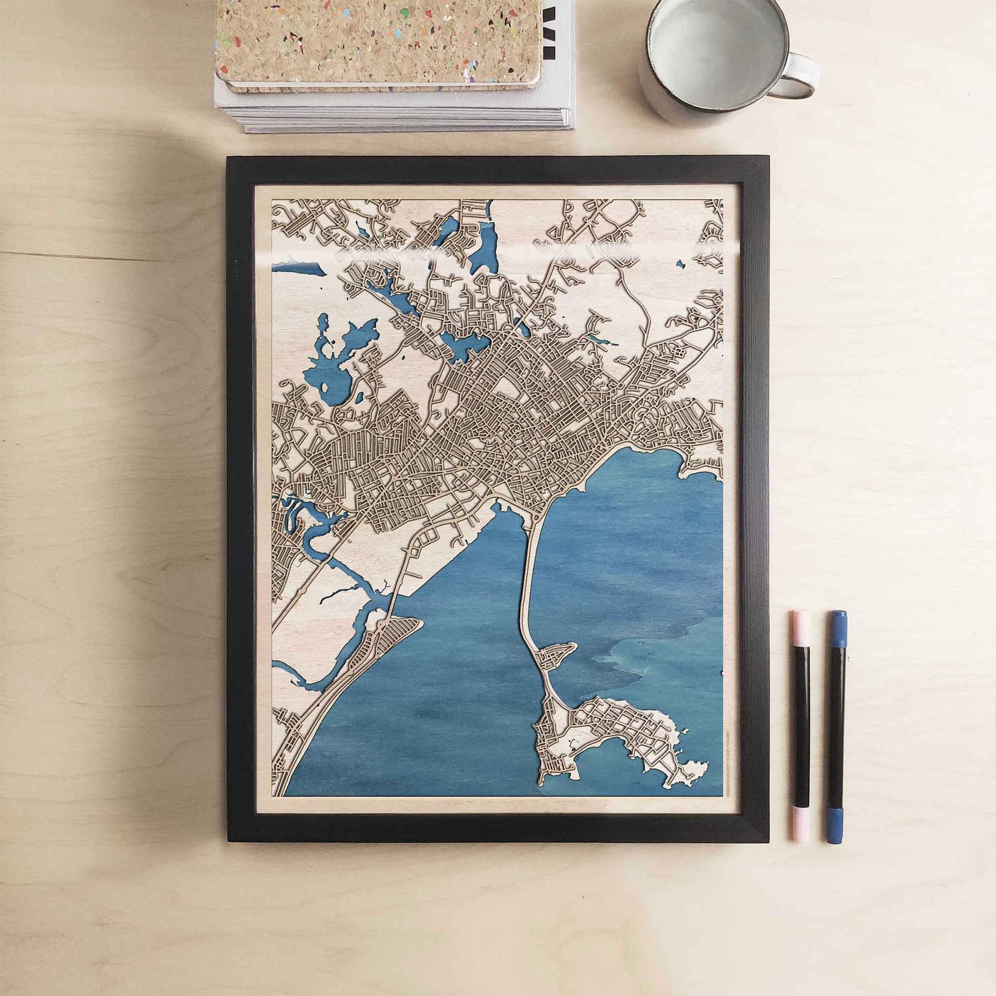 Lynn Wooden Map by CityWood - Custom Wood Map Art - Unique Laser Cut Engraved - Anniversary Gift