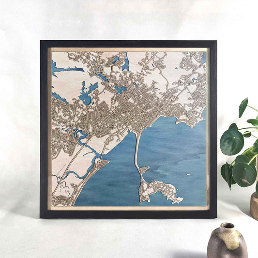 Lynn Wooden Map by CityWood - Custom Wood Map Art - Unique Laser Cut Engraved - Anniversary Gift