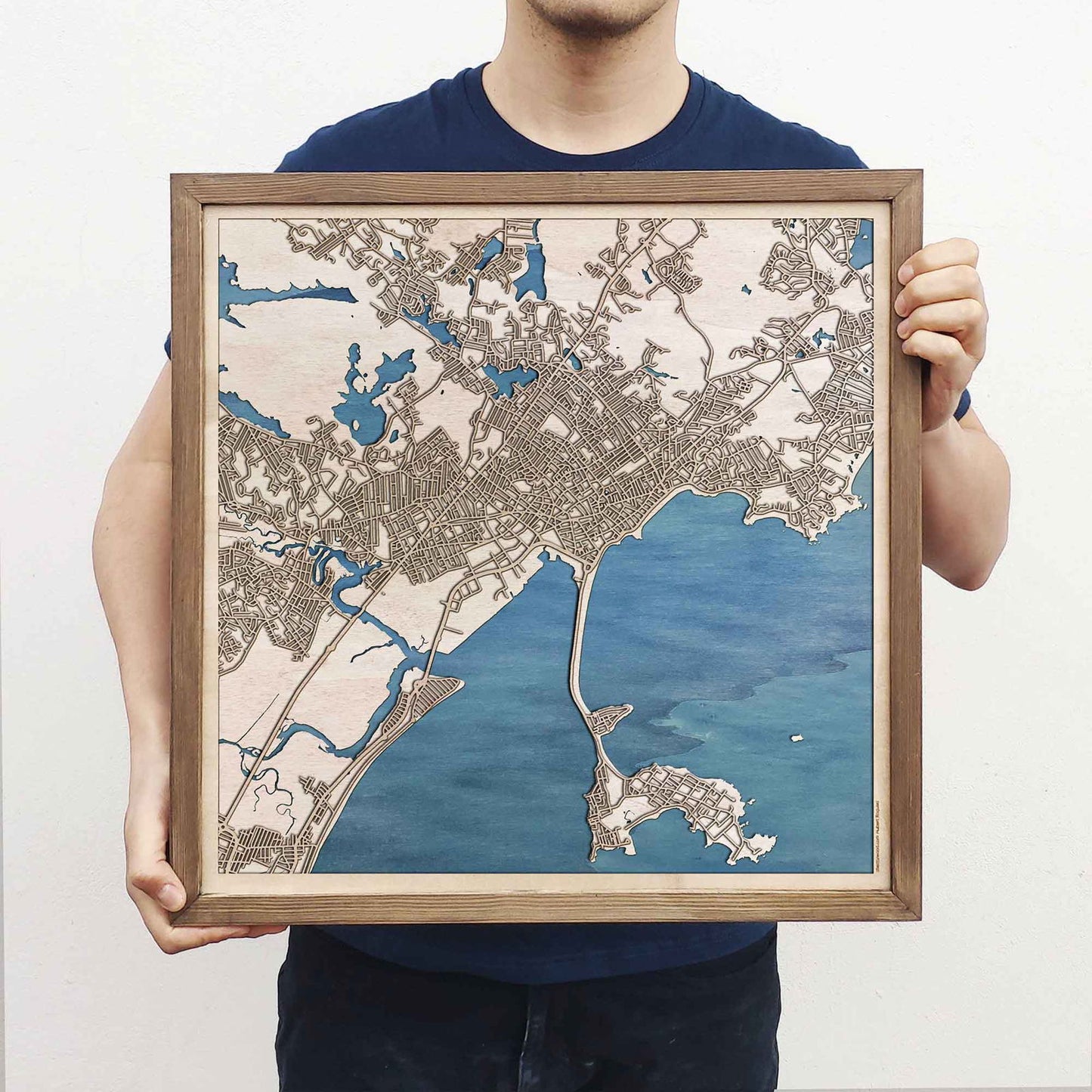 Lynn Wooden Map by CityWood - Custom Wood Map Art - Unique Laser Cut Engraved - Anniversary Gift