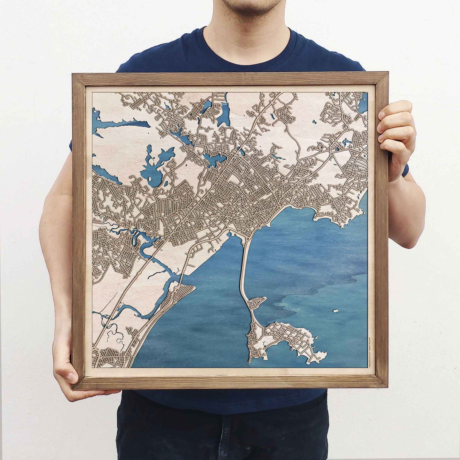 Lynn Wooden Map by CityWood - Custom Wood Map Art - Unique Laser Cut Engraved - Anniversary Gift