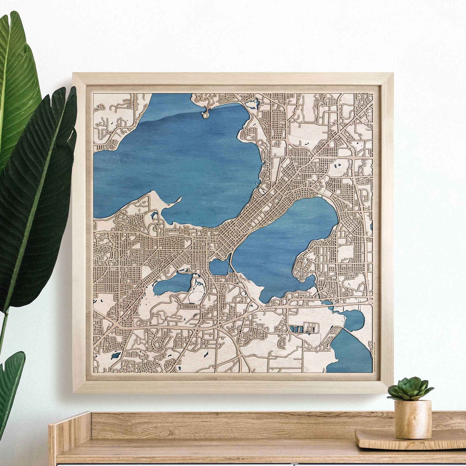 Madison Wooden Map by CityWood - Custom Wood Map Art - Unique Laser Cut Engraved - Anniversary Gift