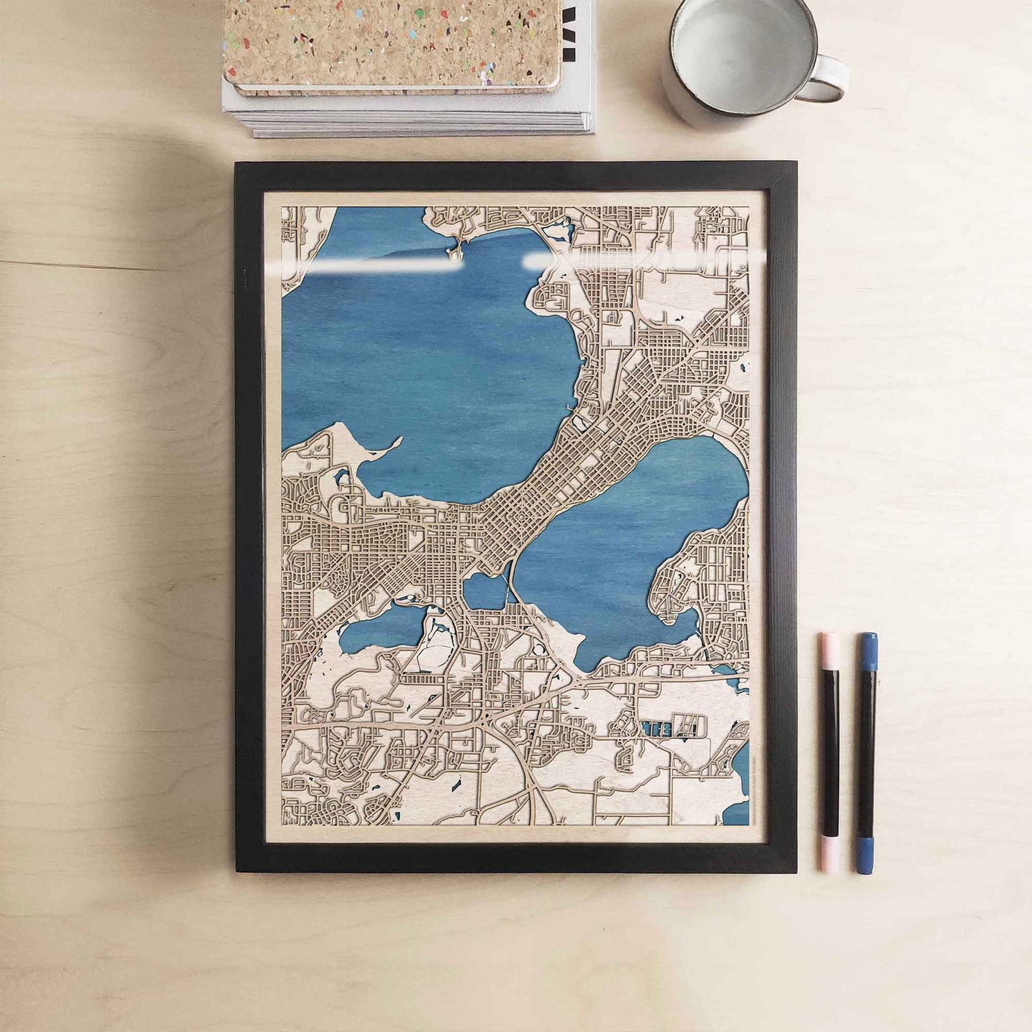 Madison Wooden Map by CityWood - Custom Wood Map Art - Unique Laser Cut Engraved - Anniversary Gift