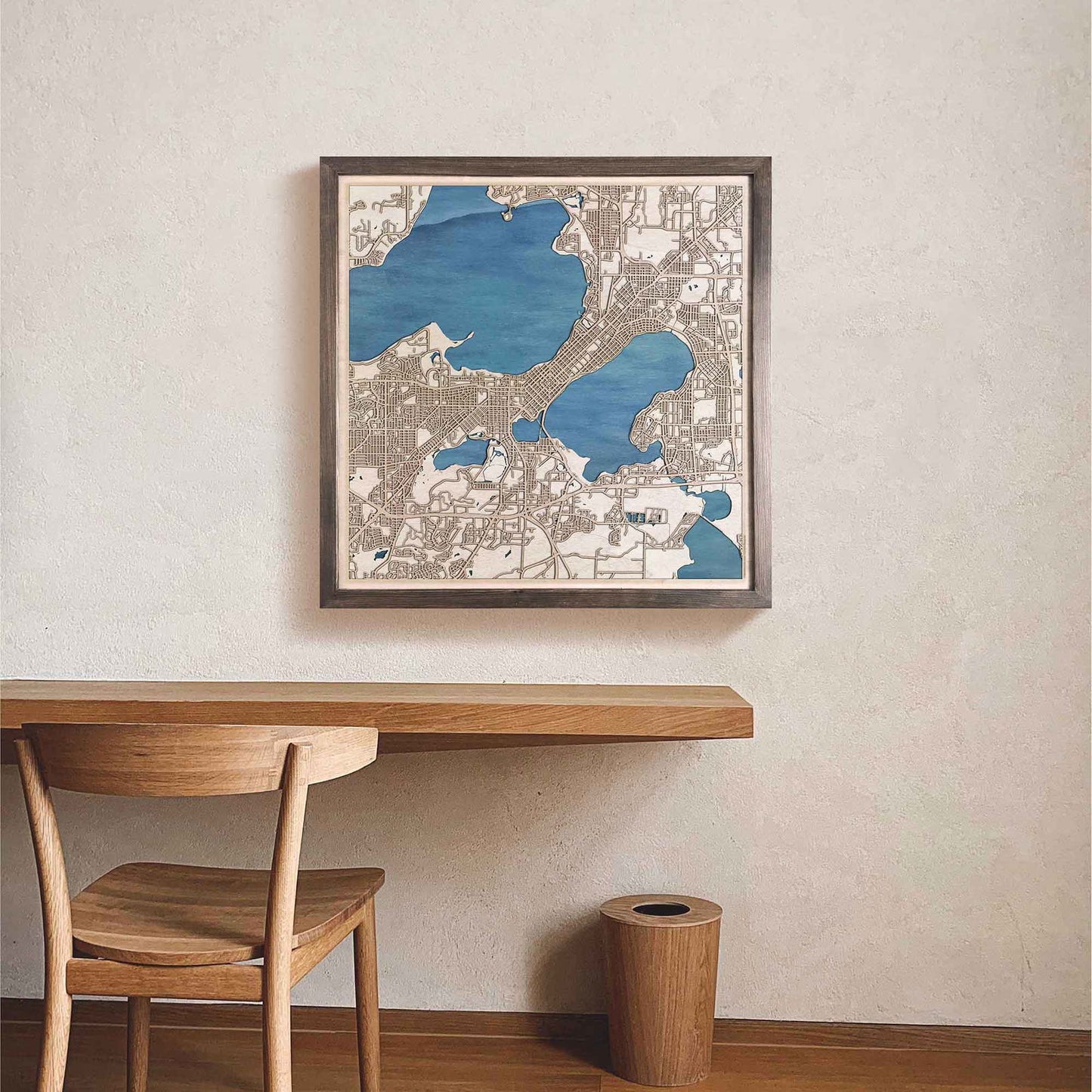 Madison Wooden Map by CityWood - Custom Wood Map Art - Unique Laser Cut Engraved - Anniversary Gift