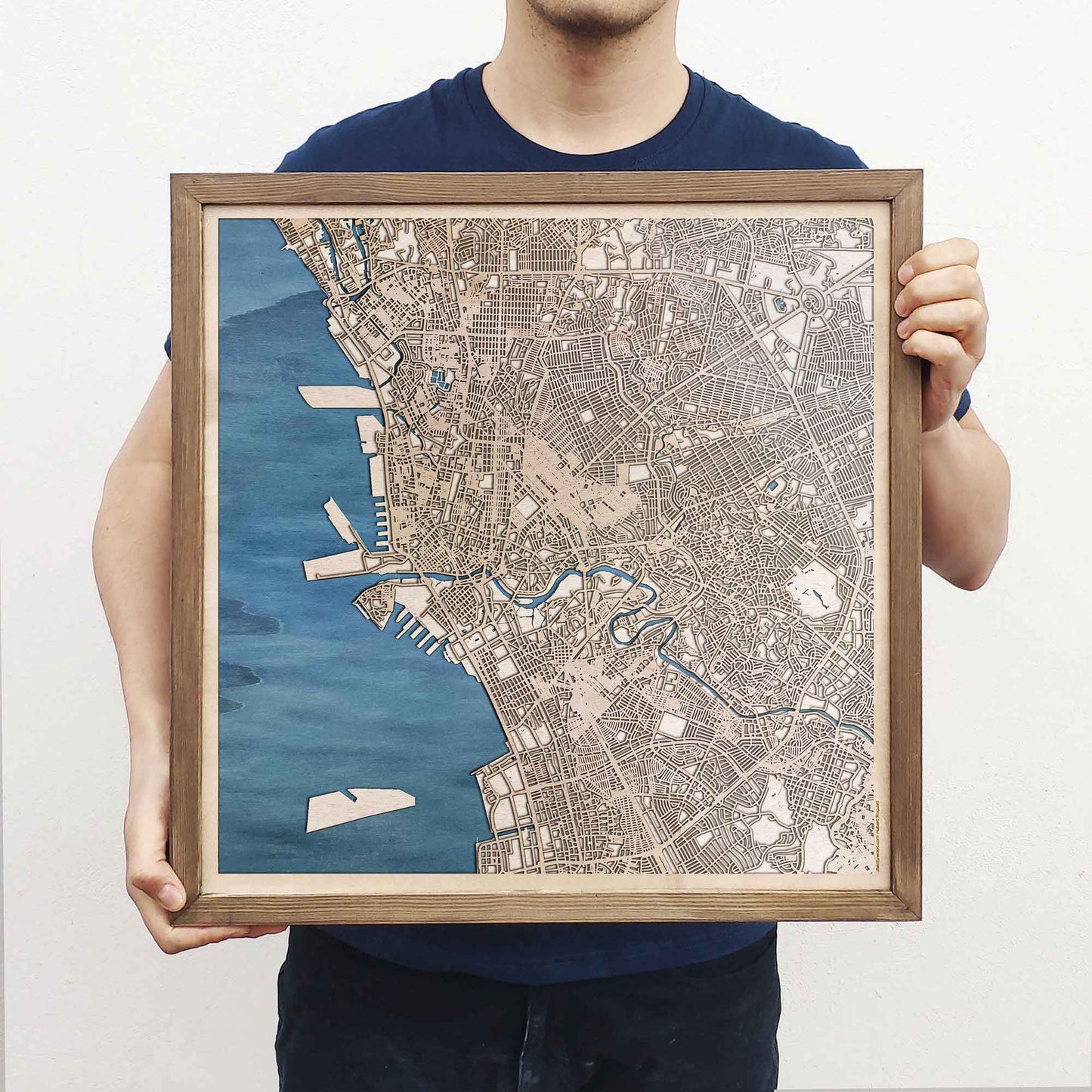 Manila Wooden Map by CityWood - Custom Wood Map Art - Unique Laser Cut Engraved - Anniversary Gift