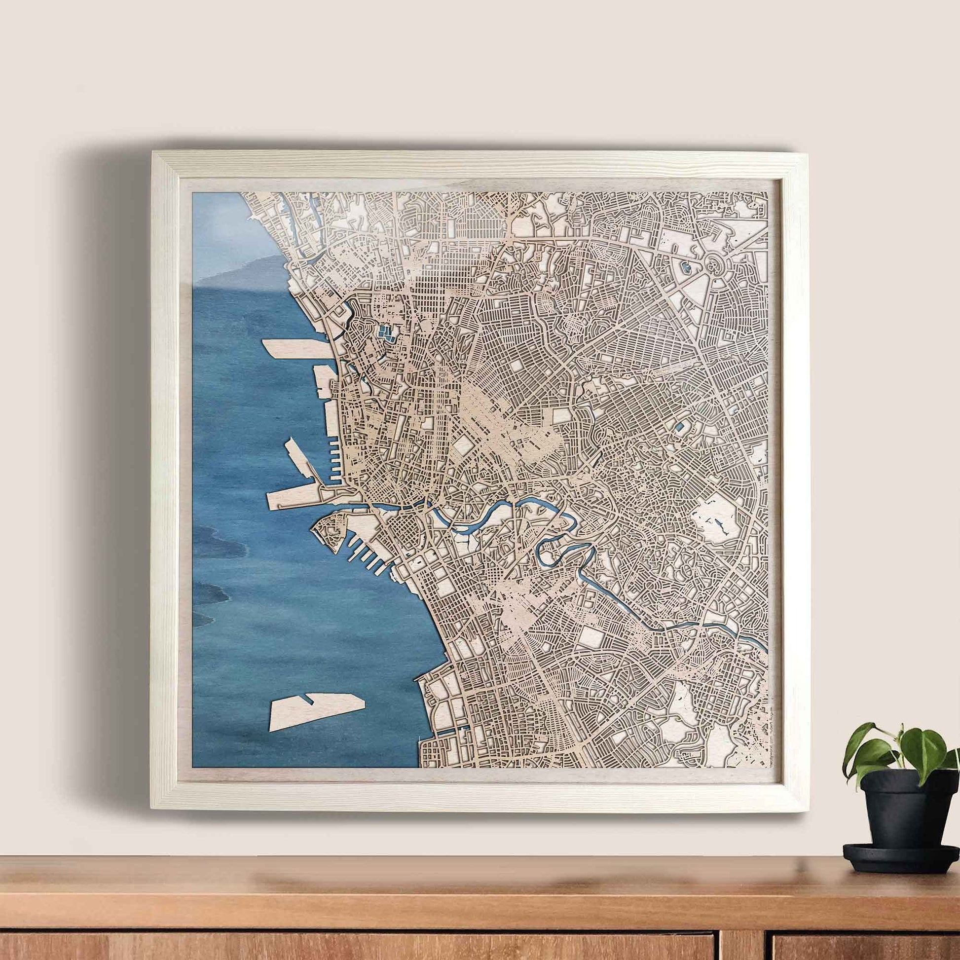 Manila Wooden Map by CityWood - Custom Wood Map Art - Unique Laser Cut Engraved - Anniversary Gift