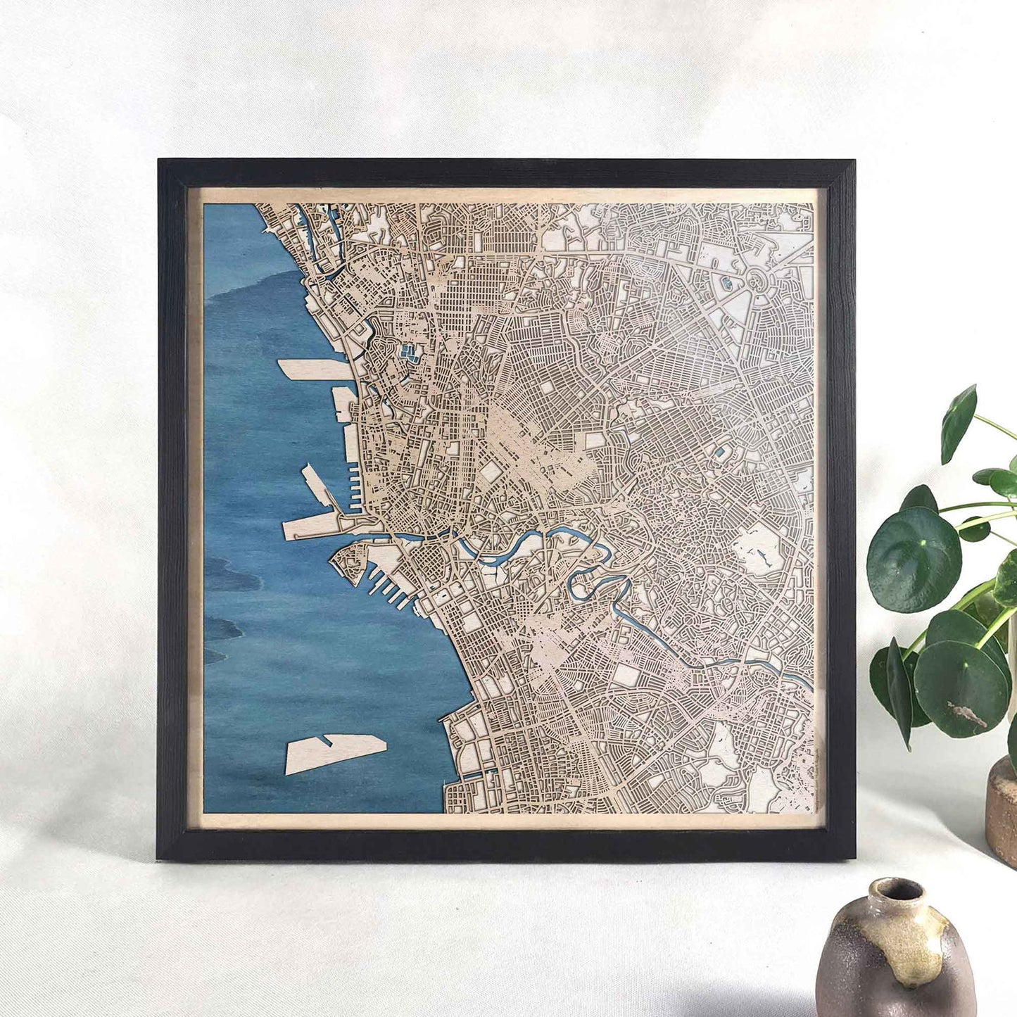 Manila Wooden Map by CityWood - Custom Wood Map Art - Unique Laser Cut Engraved - Anniversary Gift