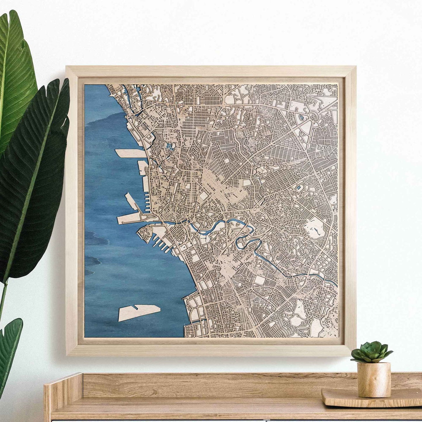 Manila Wooden Map by CityWood - Custom Wood Map Art - Unique Laser Cut Engraved - Anniversary Gift