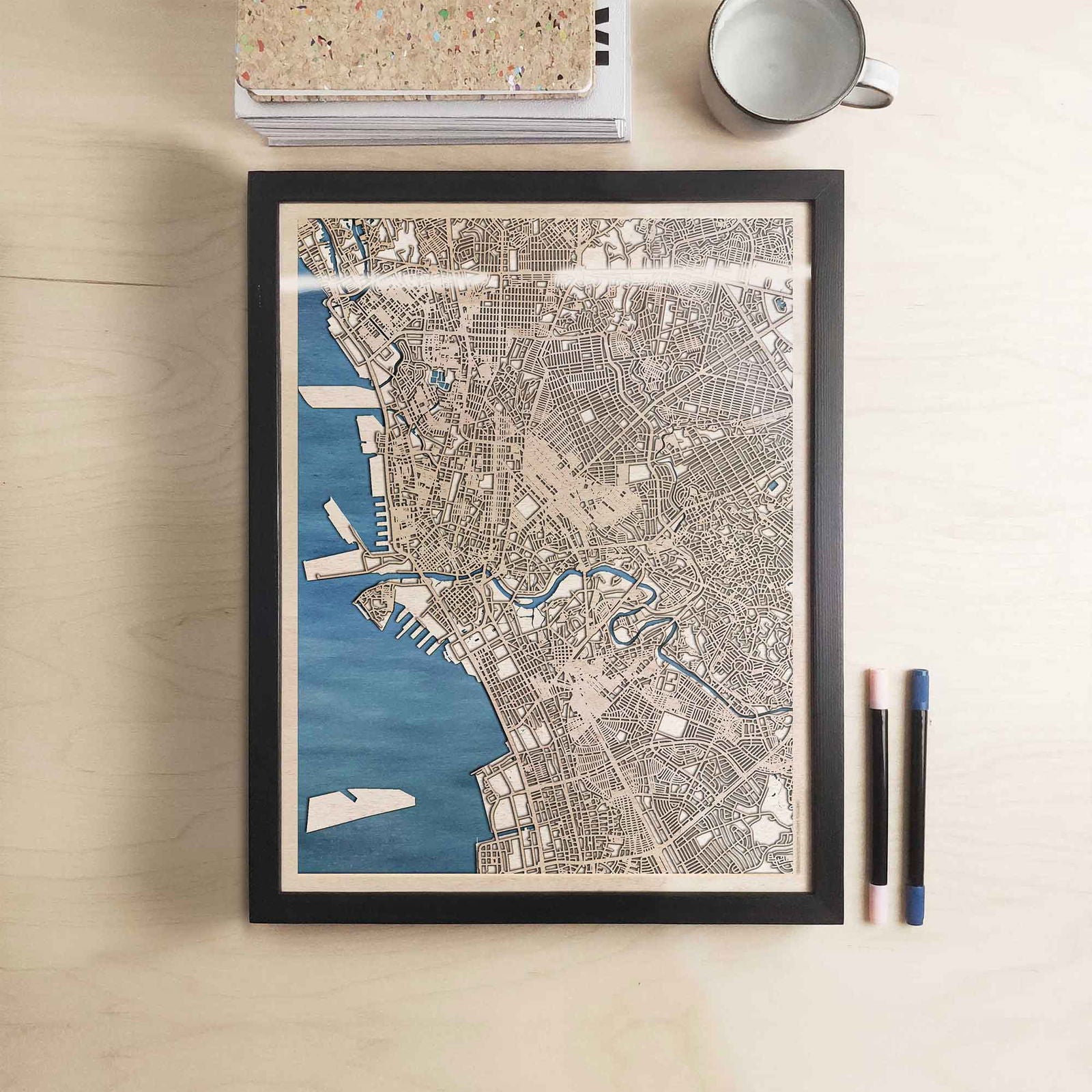 Manila Wooden Map by CityWood - Custom Wood Map Art - Unique Laser Cut Engraved - Anniversary Gift