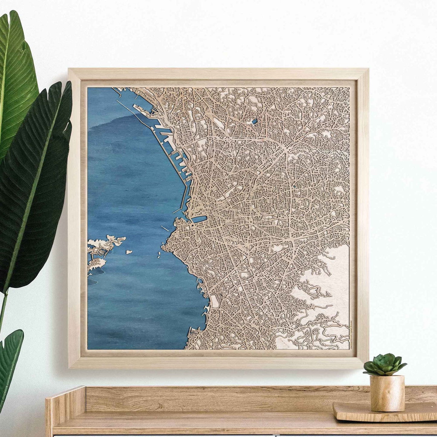 Marseille Wooden Map by CityWood - Custom Wood Map Art - Unique Laser Cut Engraved - Anniversary Gift