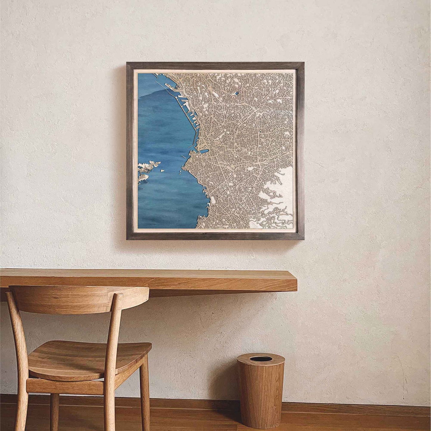 Marseille Wooden Map by CityWood - Custom Wood Map Art - Unique Laser Cut Engraved - Anniversary Gift
