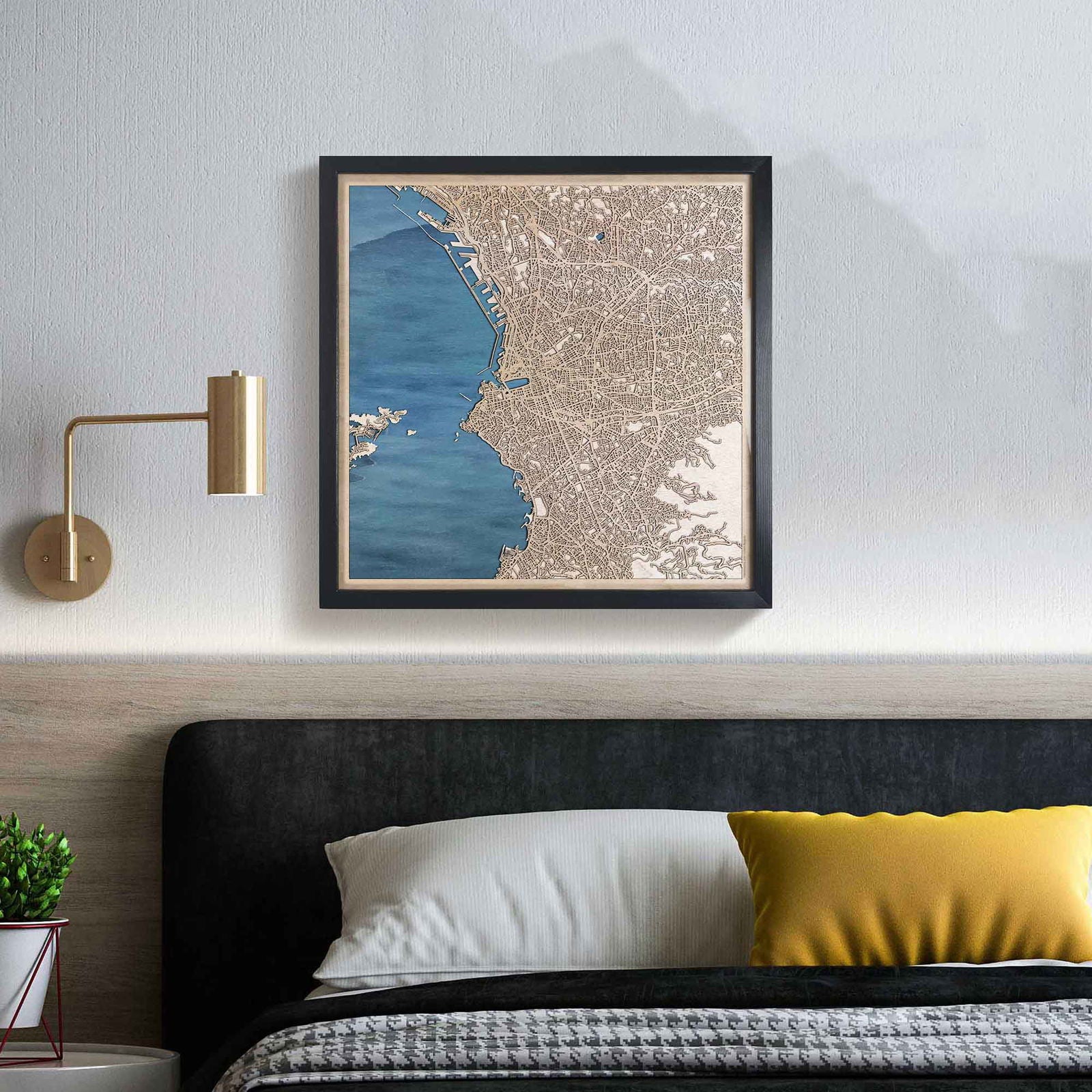 Marseille Wooden Map by CityWood - Custom Wood Map Art - Unique Laser Cut Engraved - Anniversary Gift