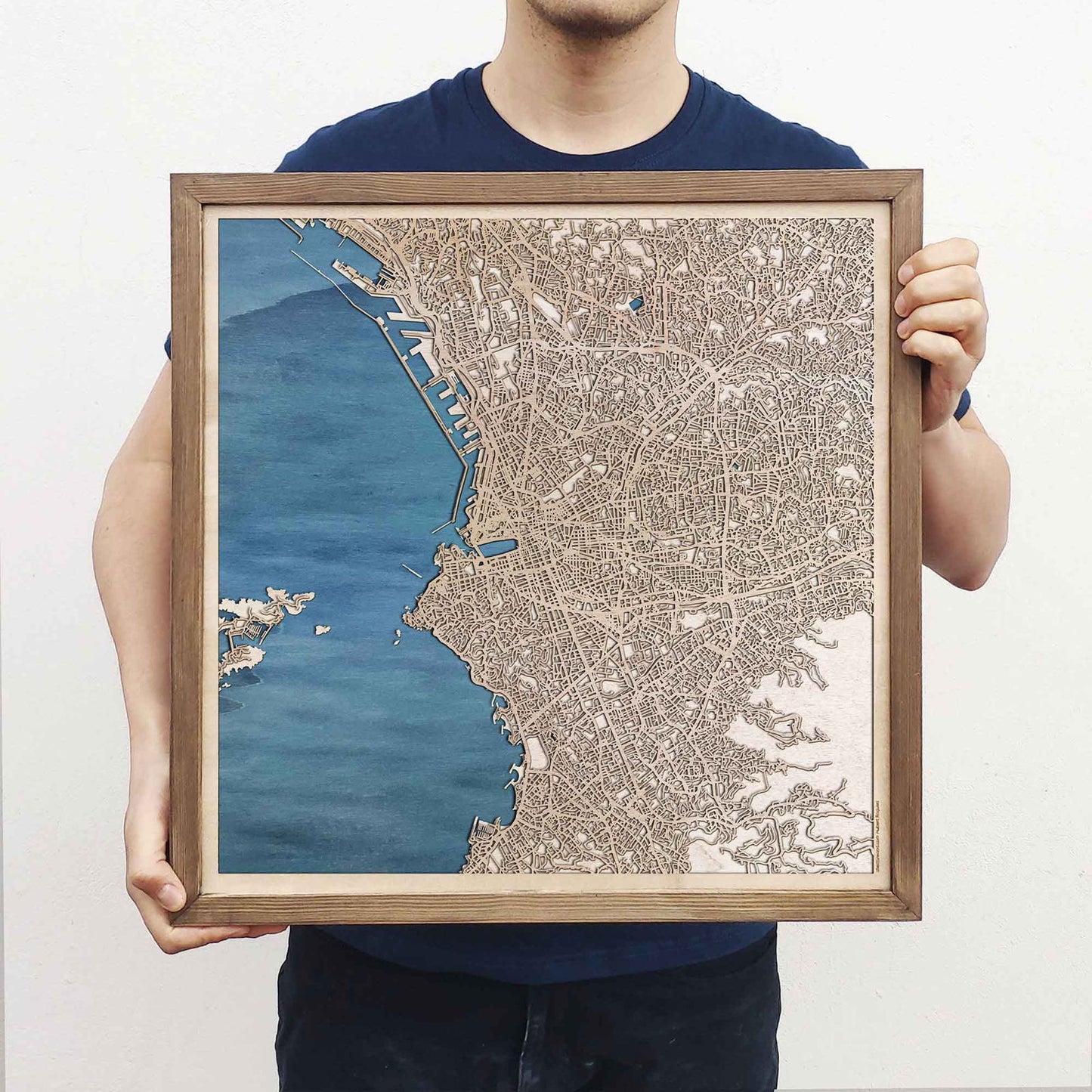 Marseille Wooden Map by CityWood - Custom Wood Map Art - Unique Laser Cut Engraved - Anniversary Gift
