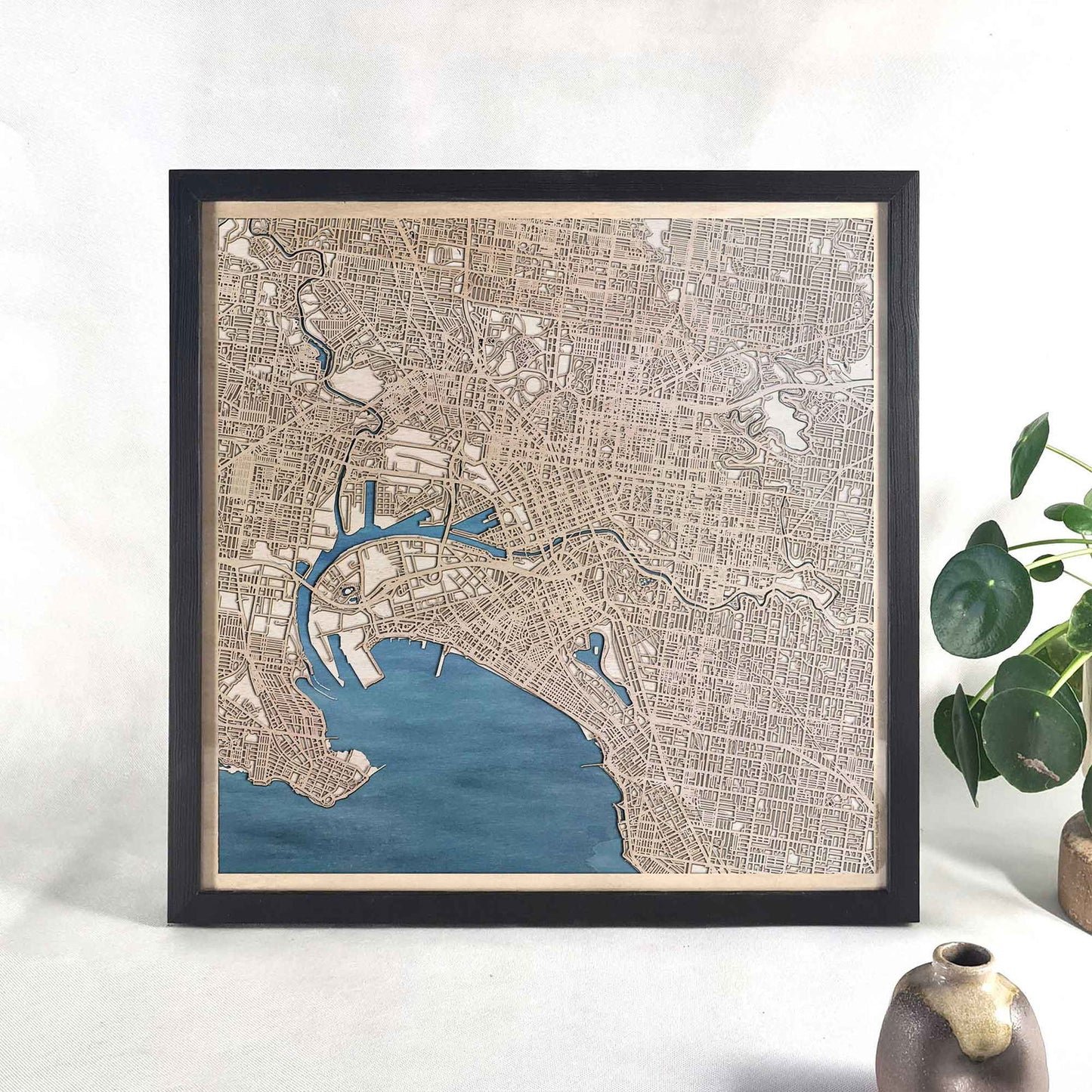 Melbourne Wooden Map by CityWood - Custom Wood Map Art - Unique Laser Cut Engraved - Anniversary Gift