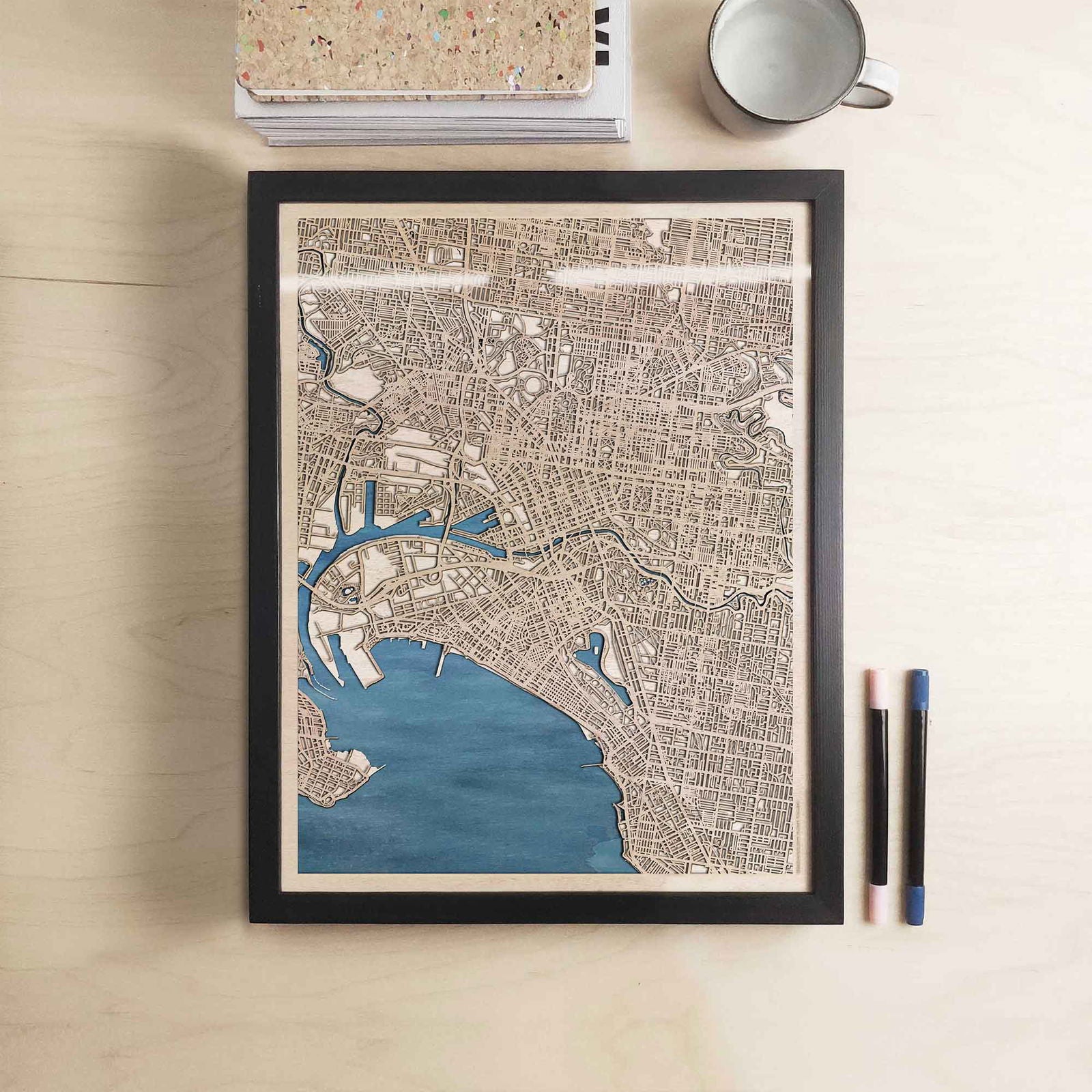 Melbourne Wooden Map by CityWood - Custom Wood Map Art - Unique Laser Cut Engraved - Anniversary Gift