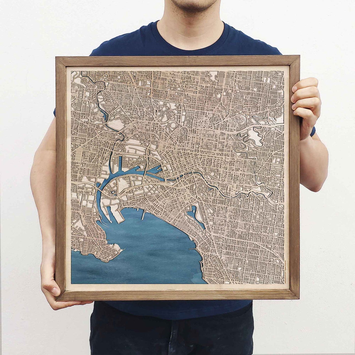 Melbourne Wooden Map by CityWood - Custom Wood Map Art - Unique Laser Cut Engraved - Anniversary Gift