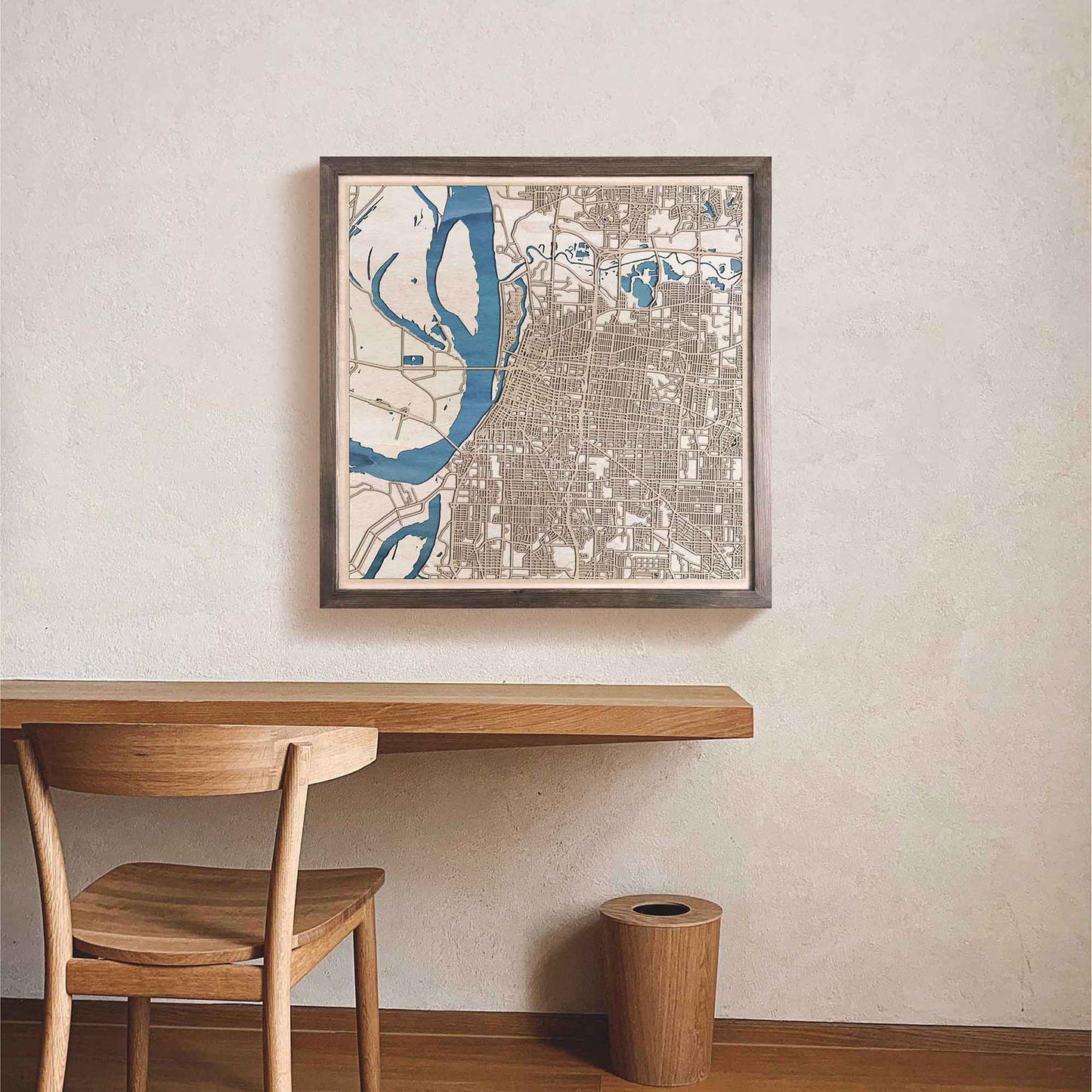 Memphis Wooden Map by CityWood - Custom Wood Map Art - Unique Laser Cut Engraved - Anniversary Gift