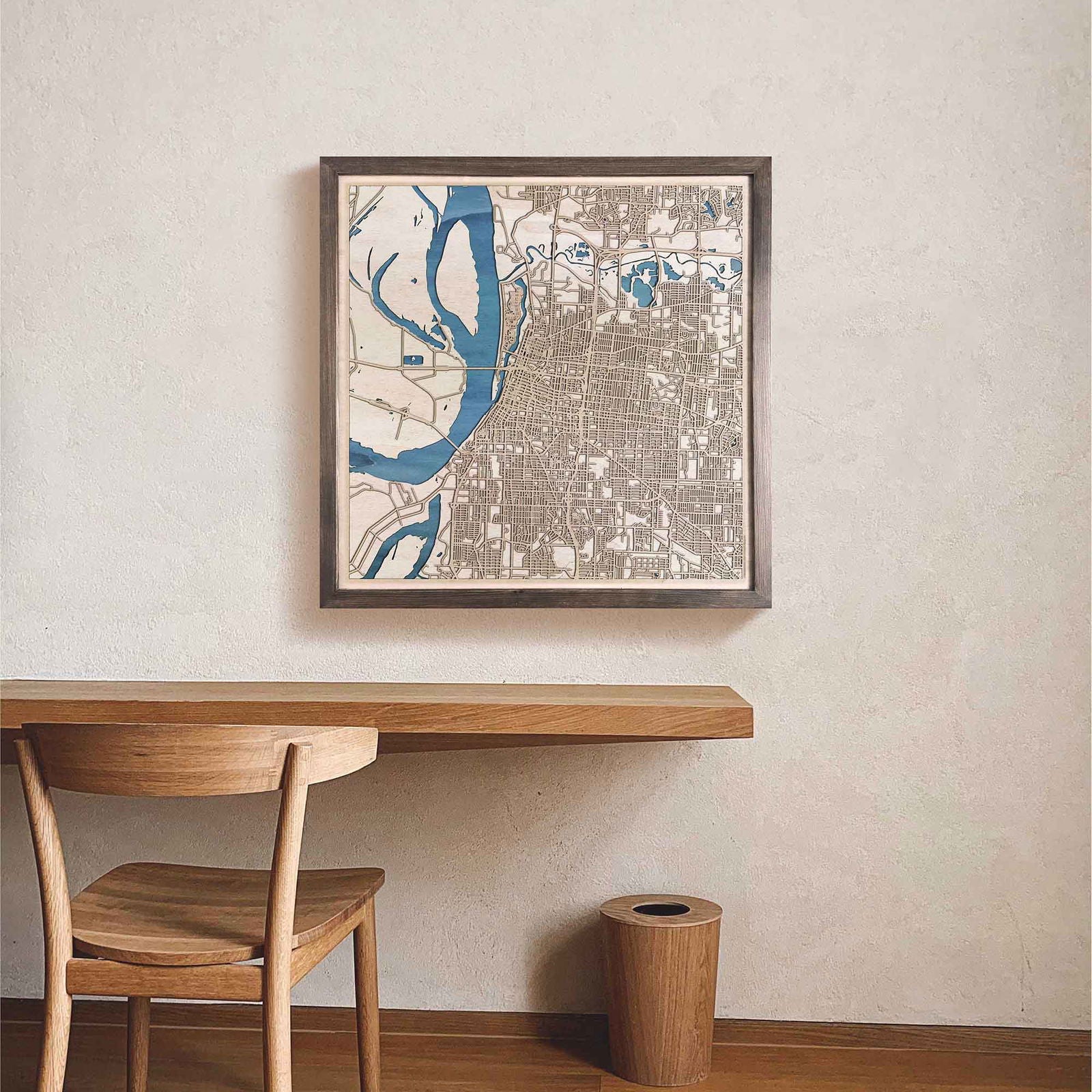 Memphis Wooden Map by CityWood - Custom Wood Map Art - Unique Laser Cut Engraved - Anniversary Gift
