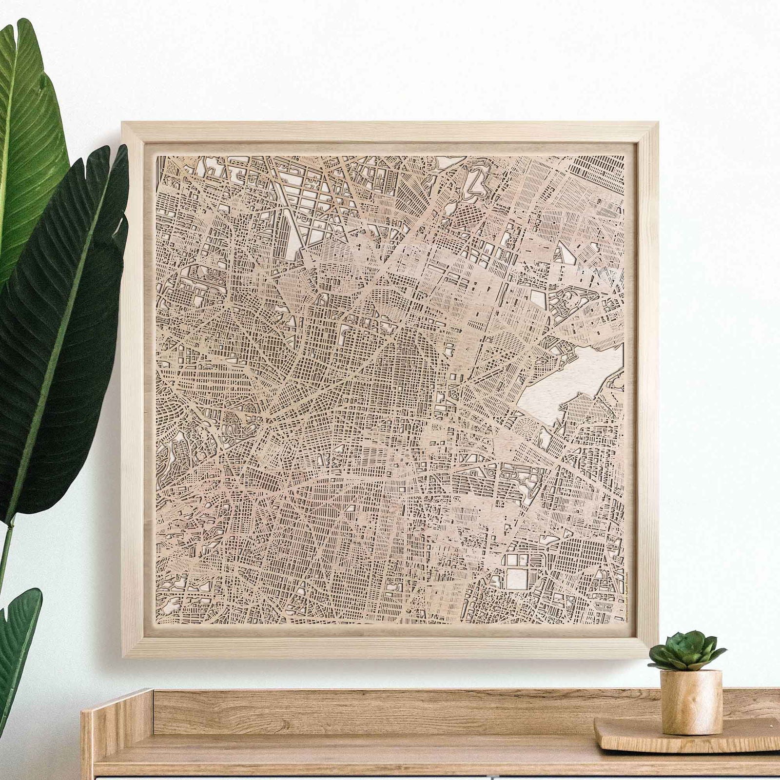 Mexico Wooden Map by CityWood - Custom Wood Map Art - Unique Laser Cut Engraved - Anniversary Gift