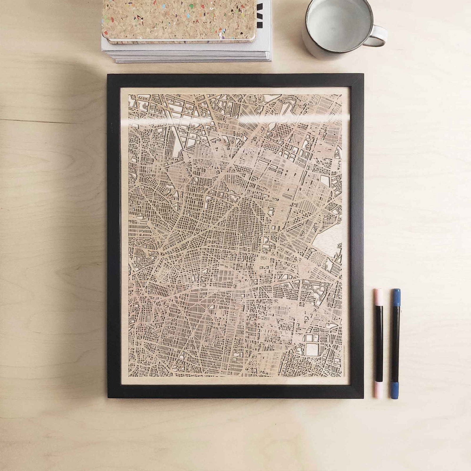 Mexico Wooden Map by CityWood - Custom Wood Map Art - Unique Laser Cut Engraved - Anniversary Gift