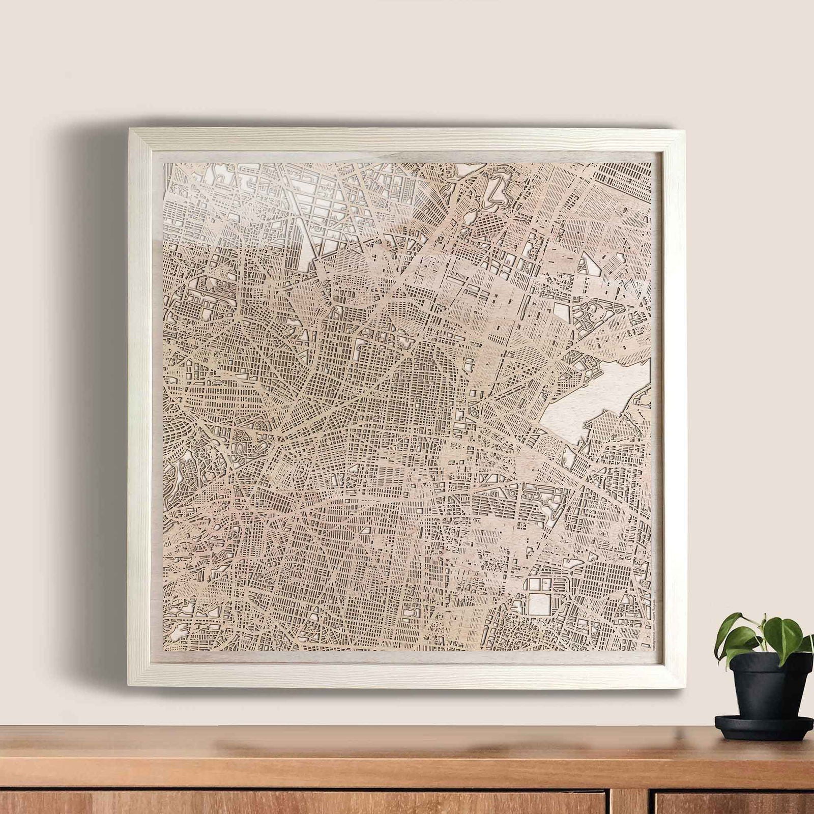 Mexico Wooden Map by CityWood - Custom Wood Map Art - Unique Laser Cut Engraved - Anniversary Gift