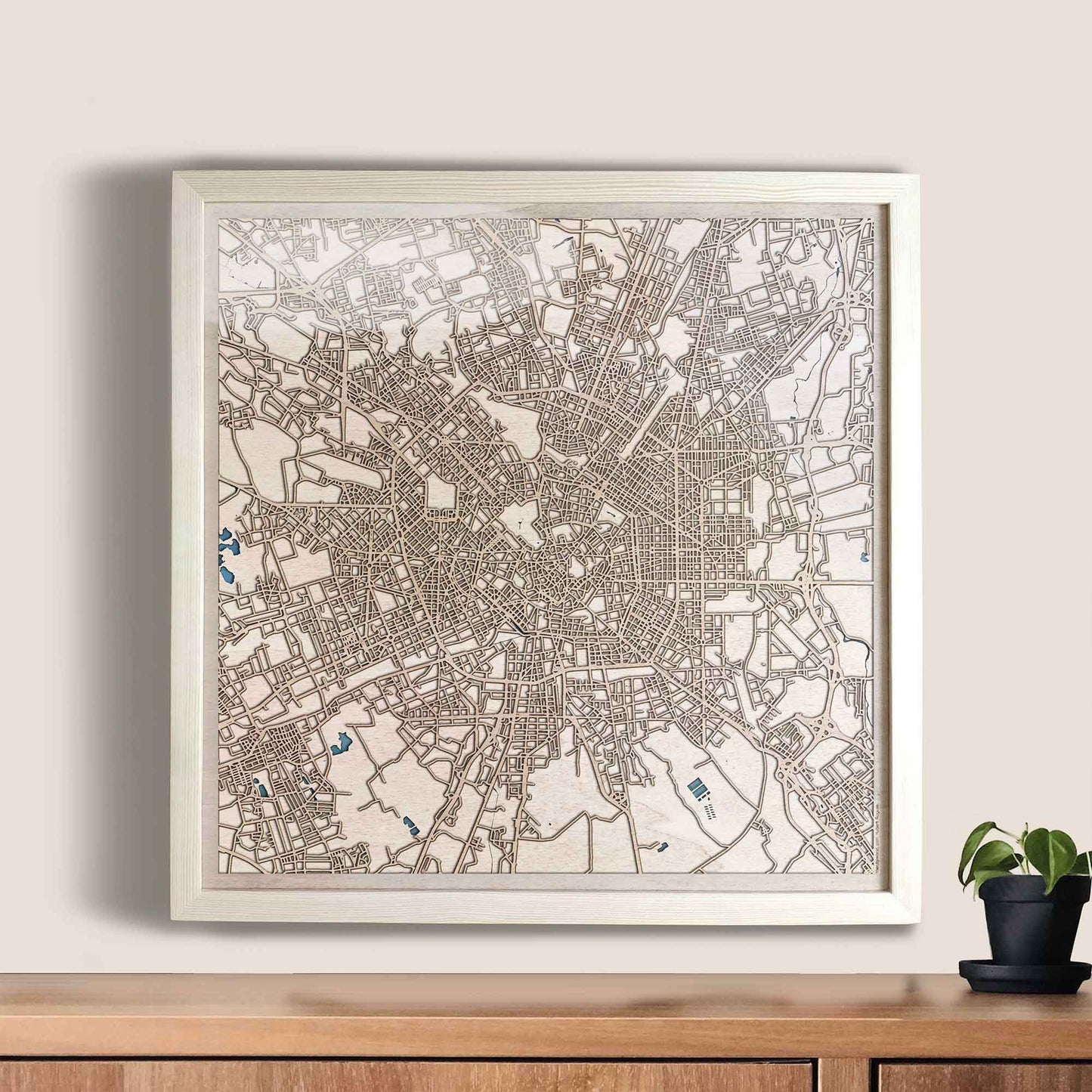 Milan Wooden Map by CityWood - Custom Wood Map Art - Unique Laser Cut Engraved - Anniversary Gift