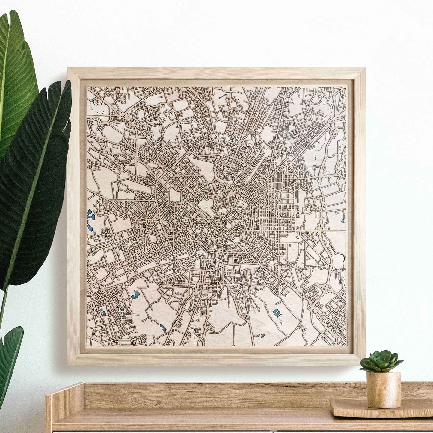 Milan Wooden Map by CityWood - Custom Wood Map Art - Unique Laser Cut Engraved - Anniversary Gift
