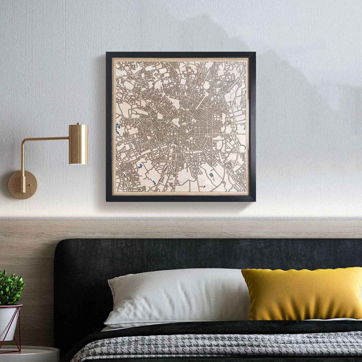 Milan Wooden Map by CityWood - Custom Wood Map Art - Unique Laser Cut Engraved - Anniversary Gift