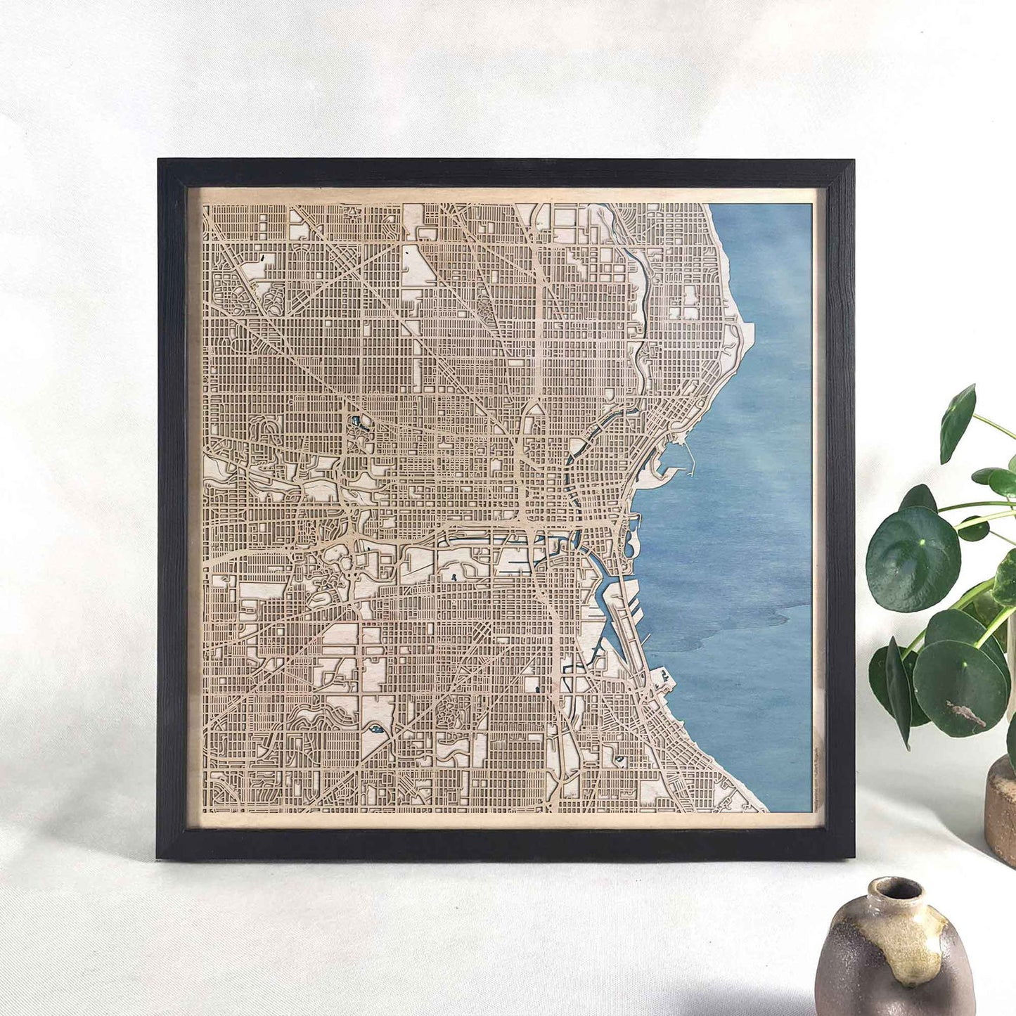 Milwaukee Wooden Map by CityWood - Custom Wood Map Art - Unique Laser Cut Engraved - Anniversary Gift