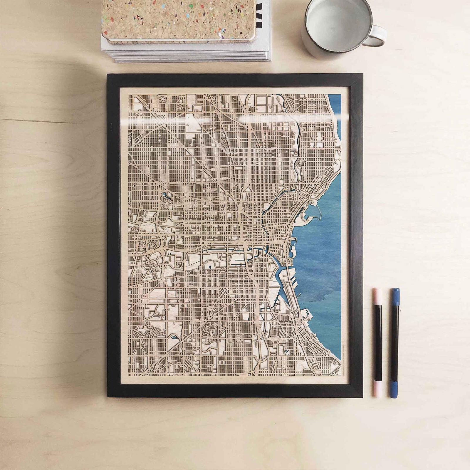 Milwaukee Wooden Map by CityWood - Custom Wood Map Art - Unique Laser Cut Engraved - Anniversary Gift