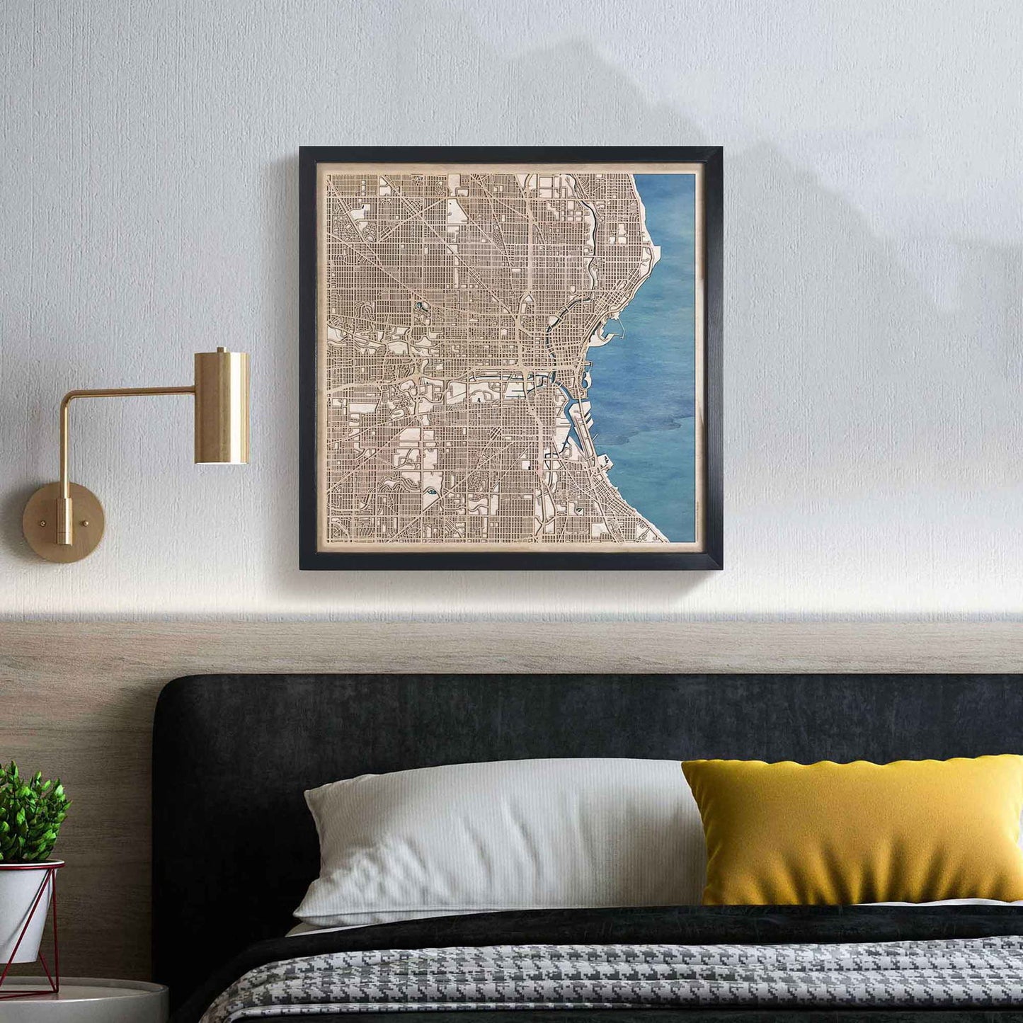 Milwaukee Wooden Map by CityWood - Custom Wood Map Art - Unique Laser Cut Engraved - Anniversary Gift