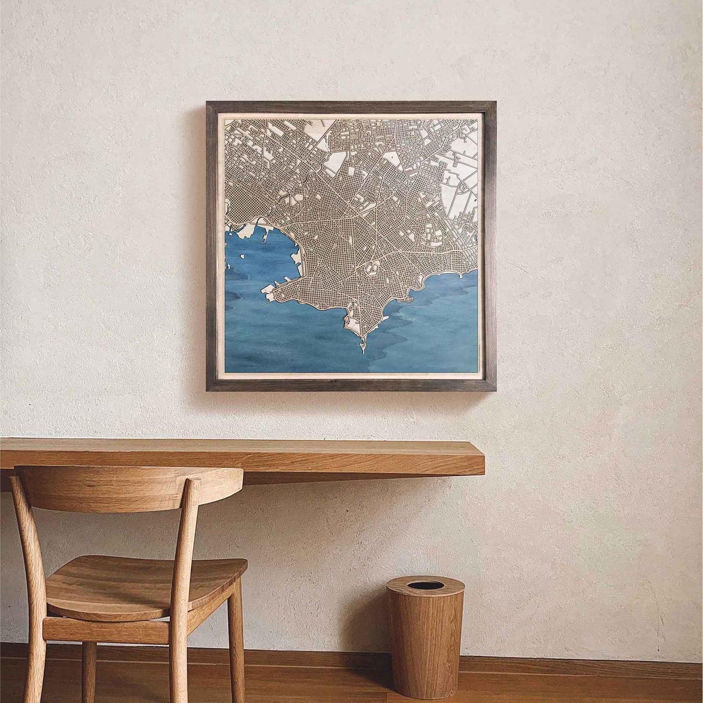 Montevideo Wooden Map by CityWood - Custom Wood Map Art - Unique Laser Cut Engraved - Anniversary Gift