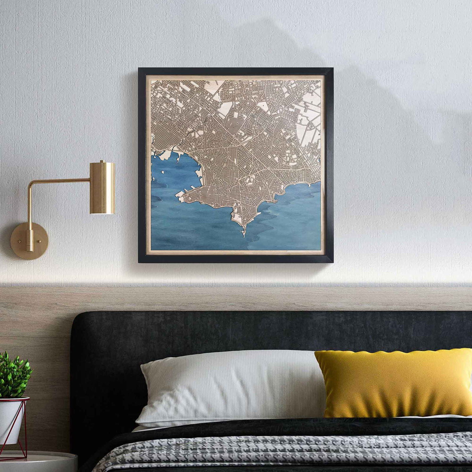 Montevideo Wooden Map by CityWood - Custom Wood Map Art - Unique Laser Cut Engraved - Anniversary Gift