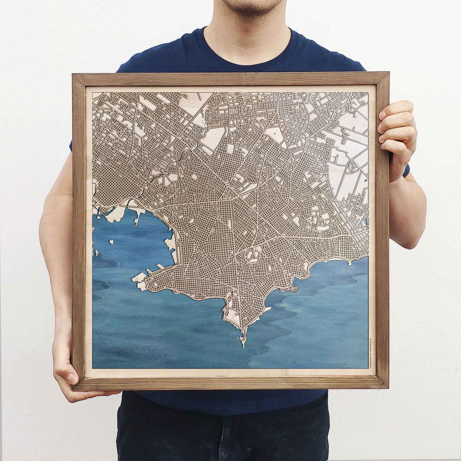 Montevideo Wooden Map by CityWood - Custom Wood Map Art - Unique Laser Cut Engraved - Anniversary Gift