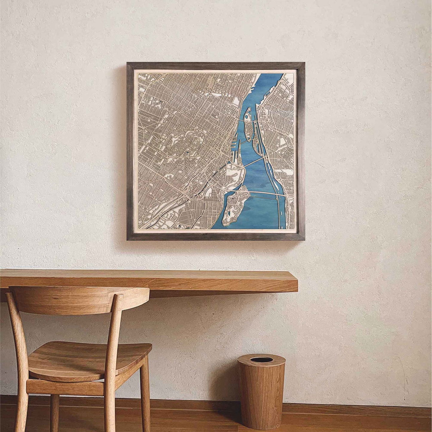 Montreal Wooden Map by CityWood - Custom Wood Map Art - Unique Laser Cut Engraved - Anniversary Gift