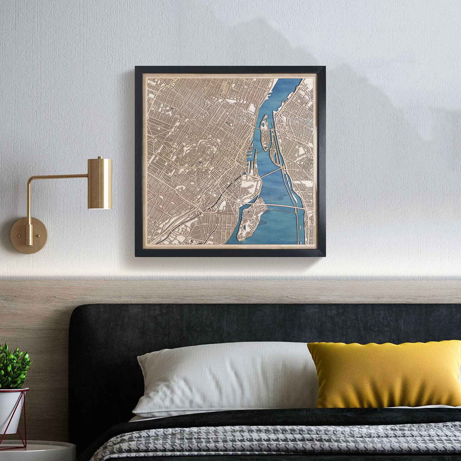 Montreal Wooden Map by CityWood - Custom Wood Map Art - Unique Laser Cut Engraved - Anniversary Gift