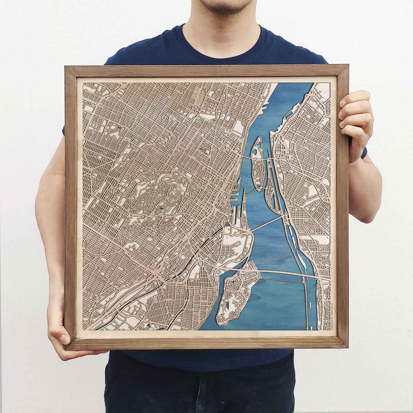 Montreal Wooden Map by CityWood - Custom Wood Map Art - Unique Laser Cut Engraved - Anniversary Gift