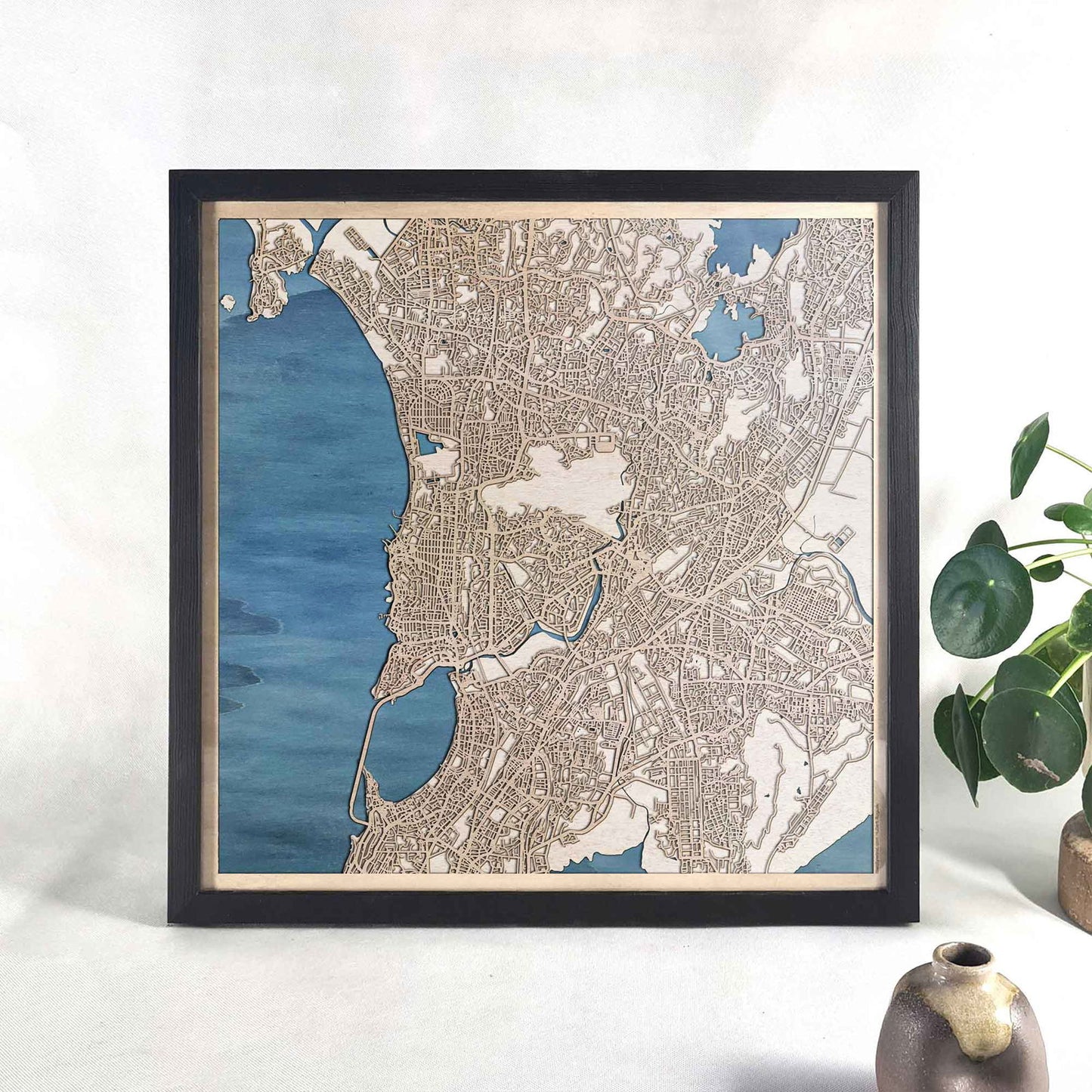 Mumbai Wooden Map by CityWood - Custom Wood Map Art - Unique Laser Cut Engraved - Anniversary Gift