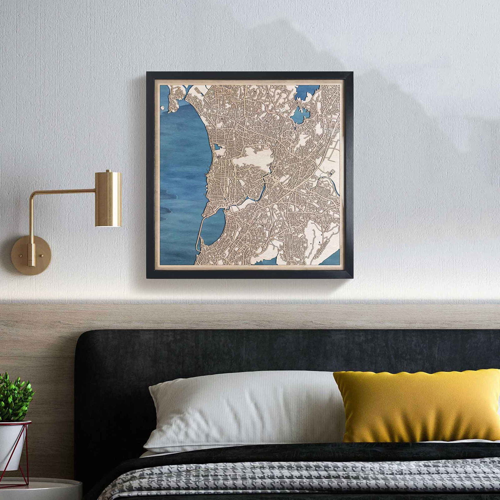 Mumbai Wooden Map by CityWood - Custom Wood Map Art - Unique Laser Cut Engraved - Anniversary Gift