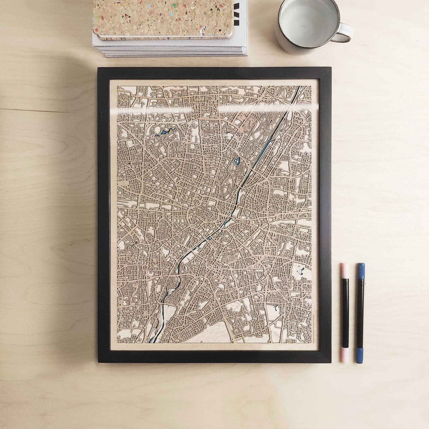 Munich Wooden Map by CityWood - Custom Wood Map Art - Unique Laser Cut Engraved - Anniversary Gift