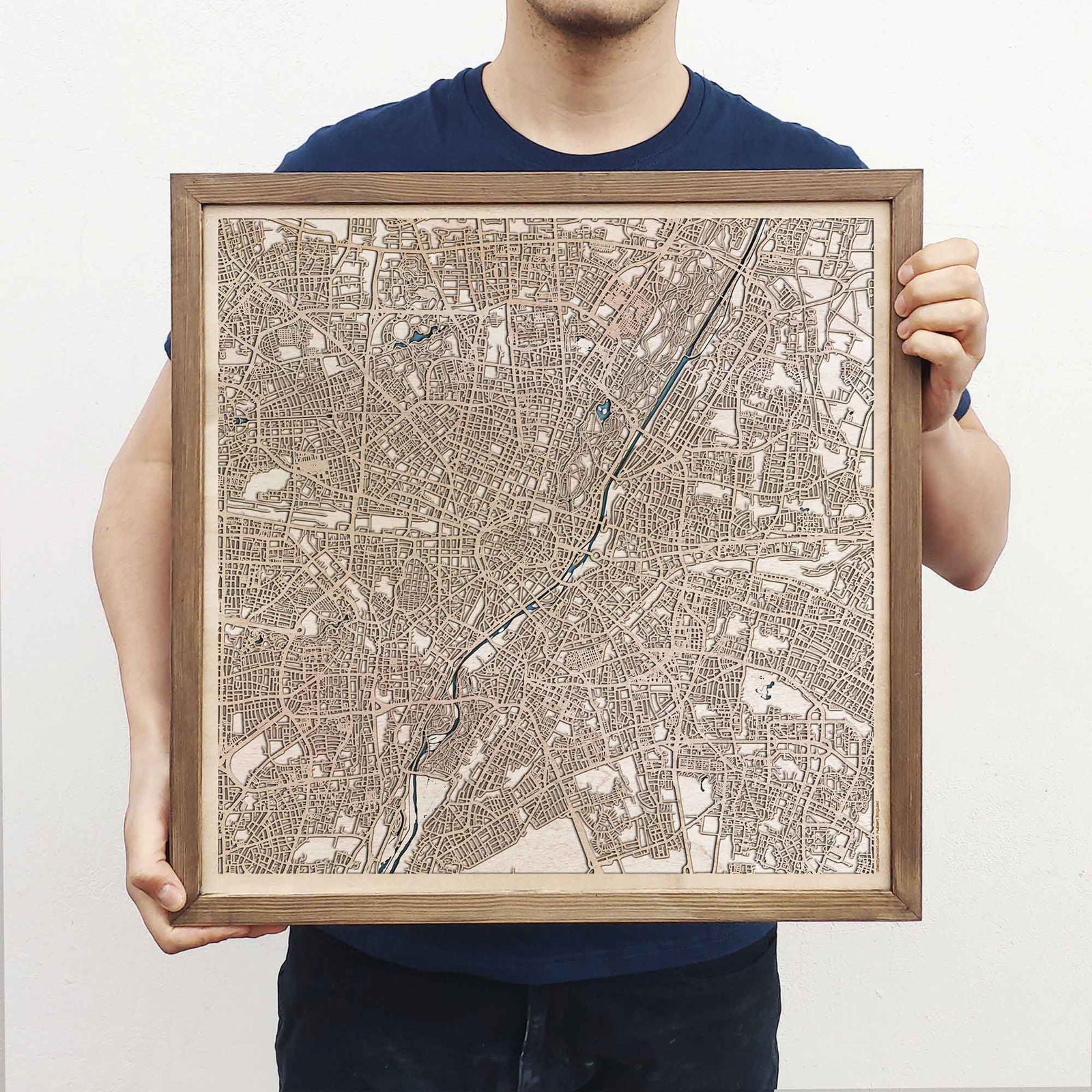 Munich Wooden Map by CityWood - Custom Wood Map Art - Unique Laser Cut Engraved - Anniversary Gift