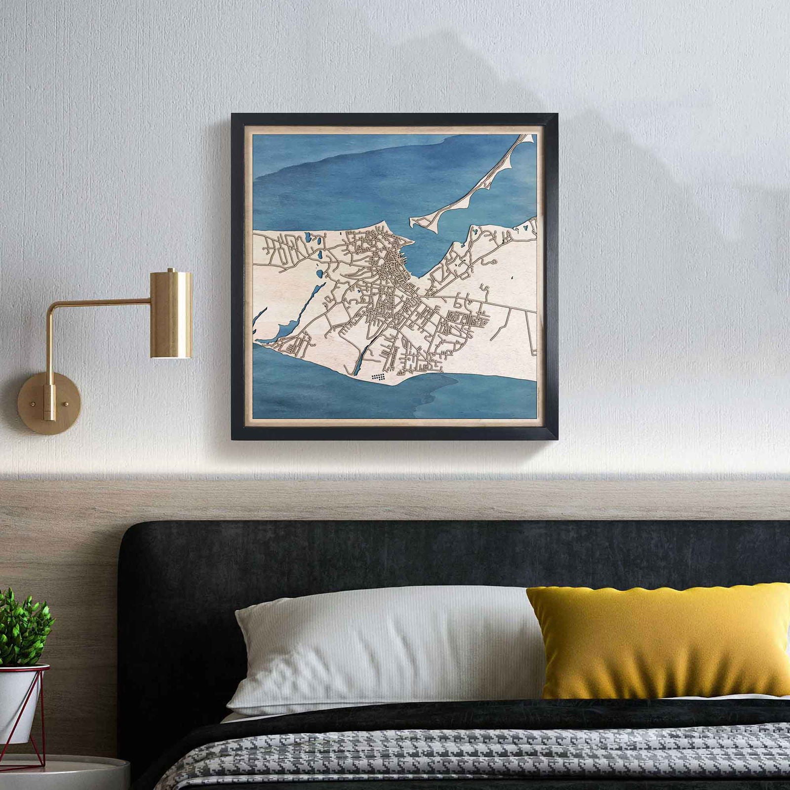 Nantucket Wooden Map by CityWood - Custom Wood Map Art - Unique Laser Cut Engraved - Anniversary Gift