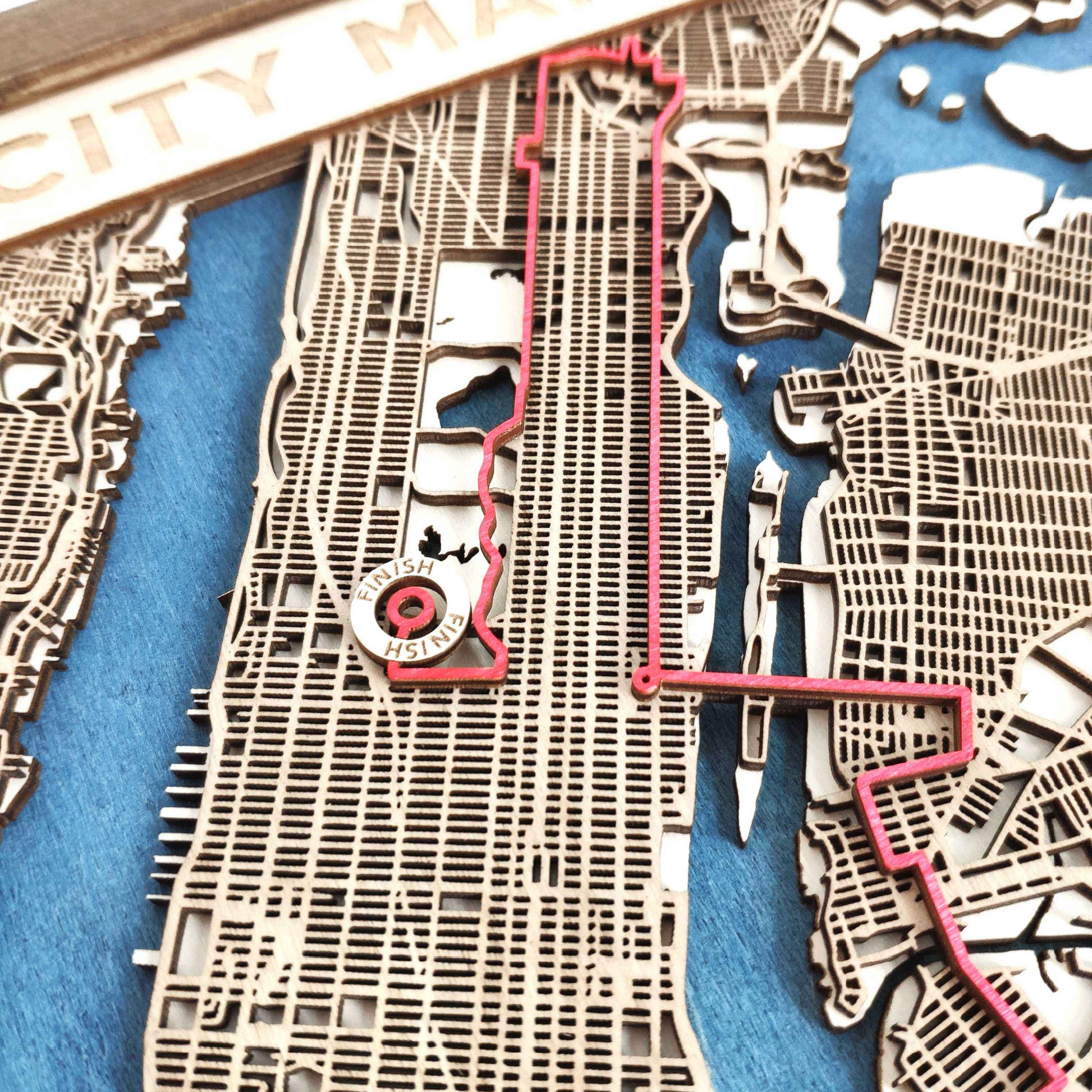 New York City Marathon Commemorative Wooden Route Map – Collector's Item by CityWood - Custom Wood Map Art - Unique Laser Cut Engraved - Anniversary Gift