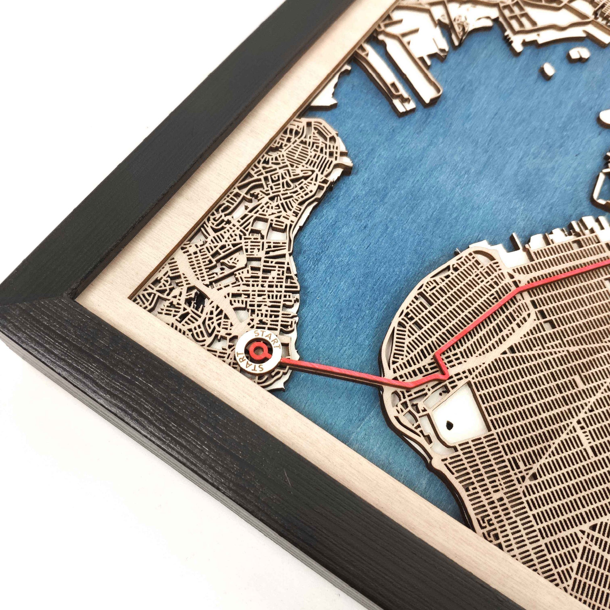 New York City Marathon Wooden Map by CityWood - Custom Wood Map Art - Unique Laser Cut Engraved - Anniversary Gift