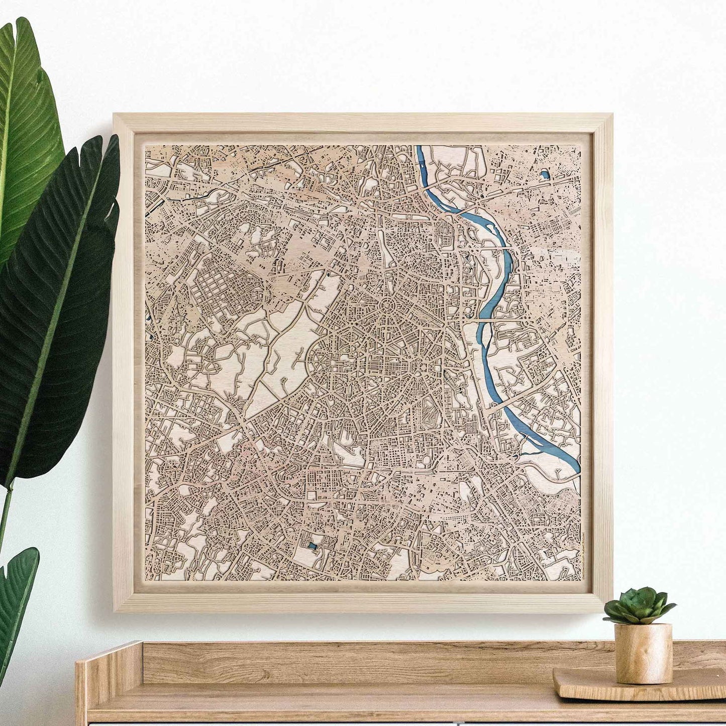 New Delhi Wooden Map by CityWood - Custom Wood Map Art - Unique Laser Cut Engraved - Anniversary Gift