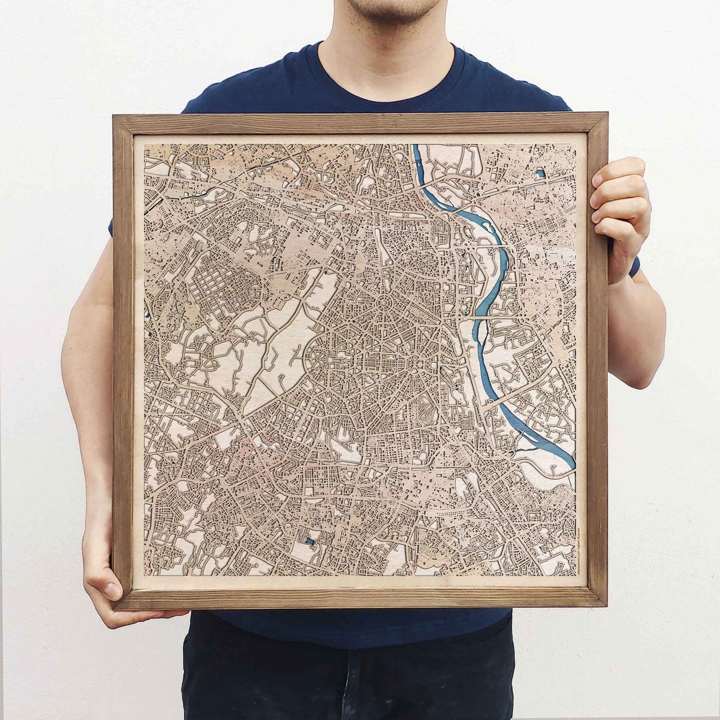 New Delhi Wooden Map by CityWood - Custom Wood Map Art - Unique Laser Cut Engraved - Anniversary Gift