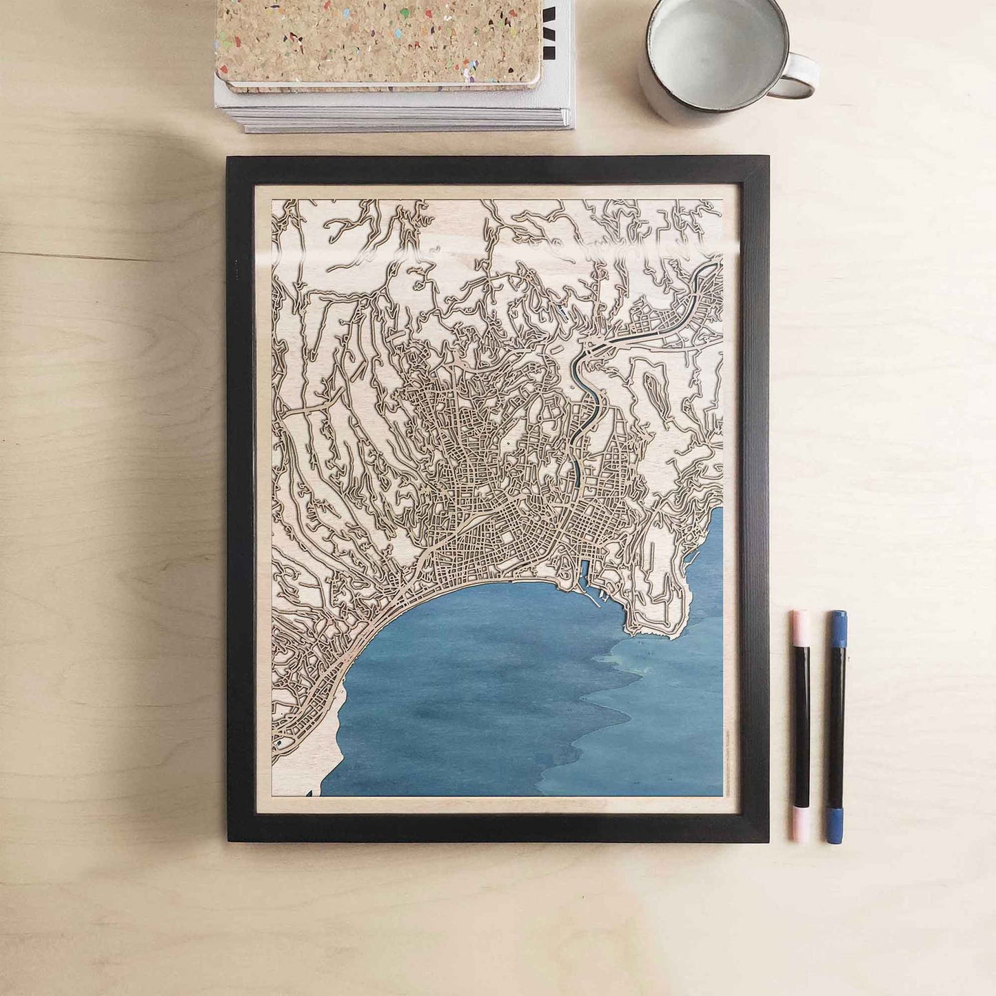 Nice Wooden Map by CityWood - Custom Wood Map Art - Unique Laser Cut Engraved - Anniversary Gift