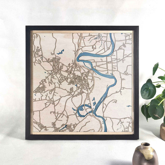 Northampton Wooden Map by CityWood - Custom Wood Map Art - Unique Laser Cut Engraved - Anniversary Gift