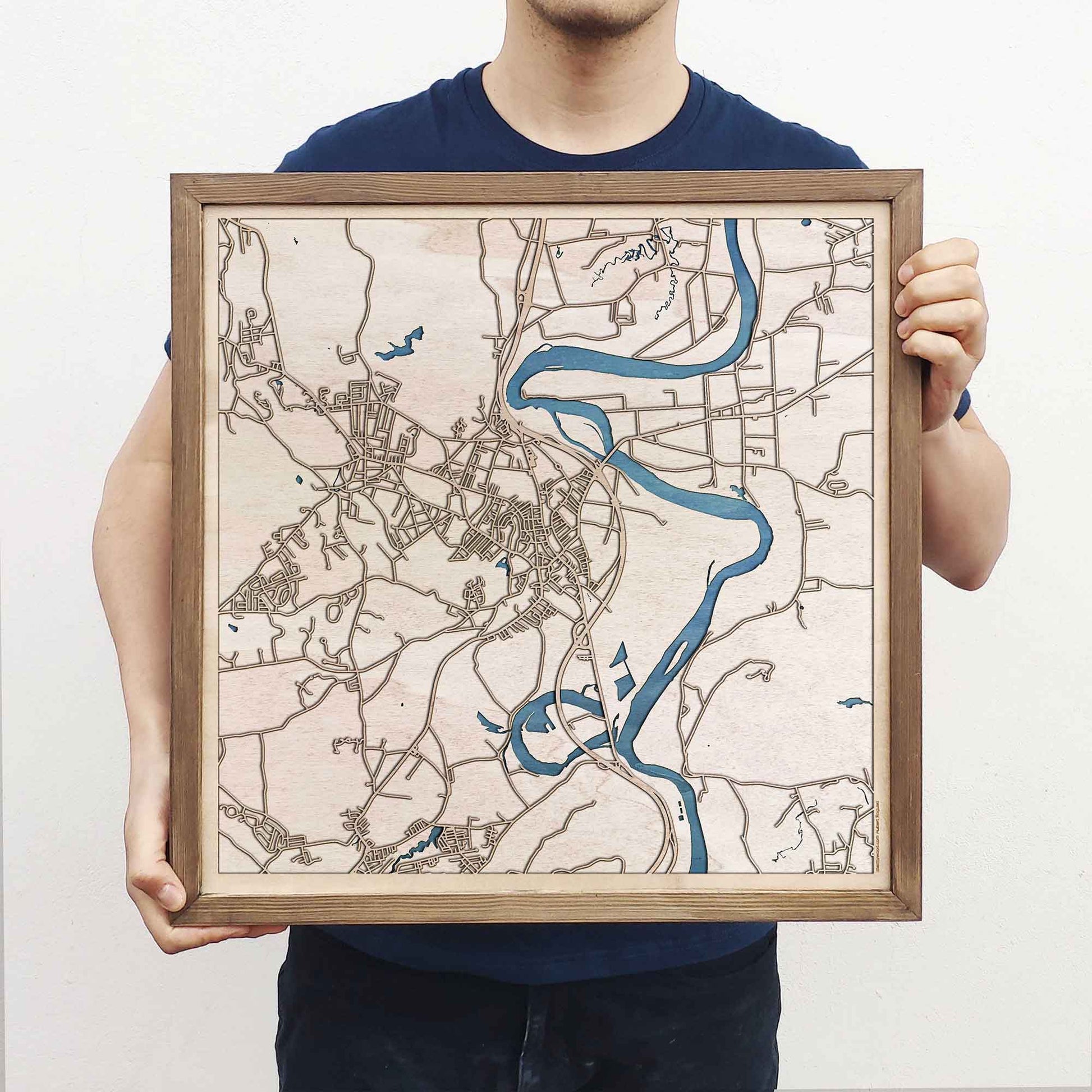Northampton Wooden Map by CityWood - Custom Wood Map Art - Unique Laser Cut Engraved - Anniversary Gift